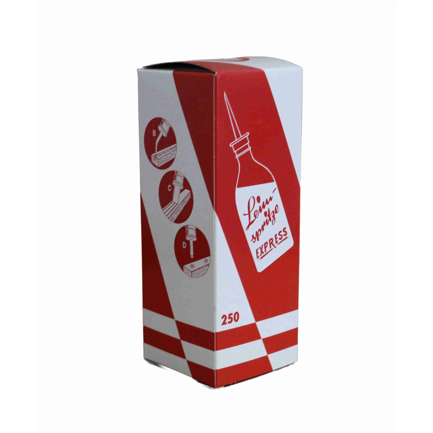 Leimflasche leer mit Dosierspitze, 250 ml transparent