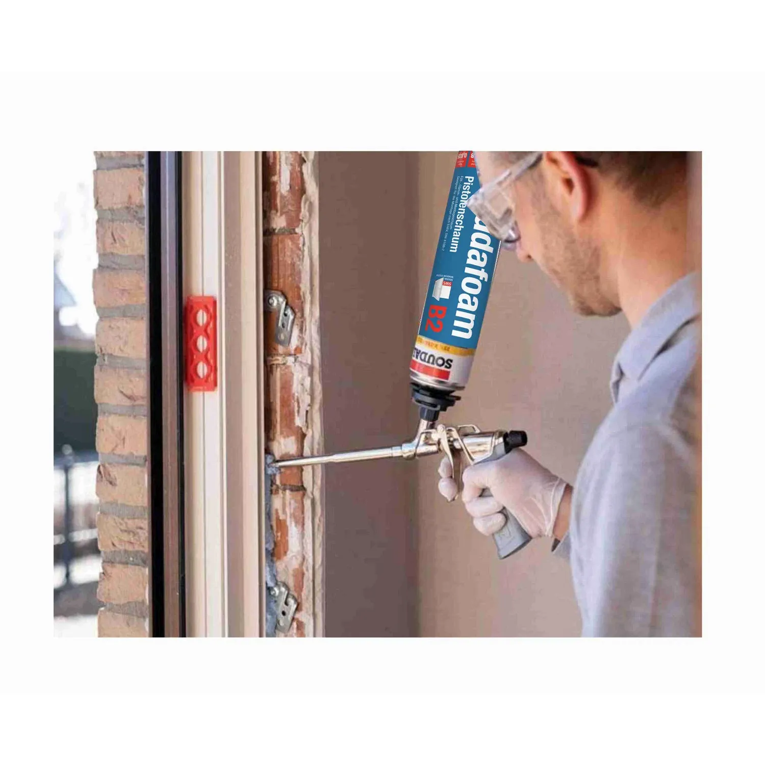 Soudal Pistolenschaum Gun B2 Bauschaum 750 ml Fenster einschäumen