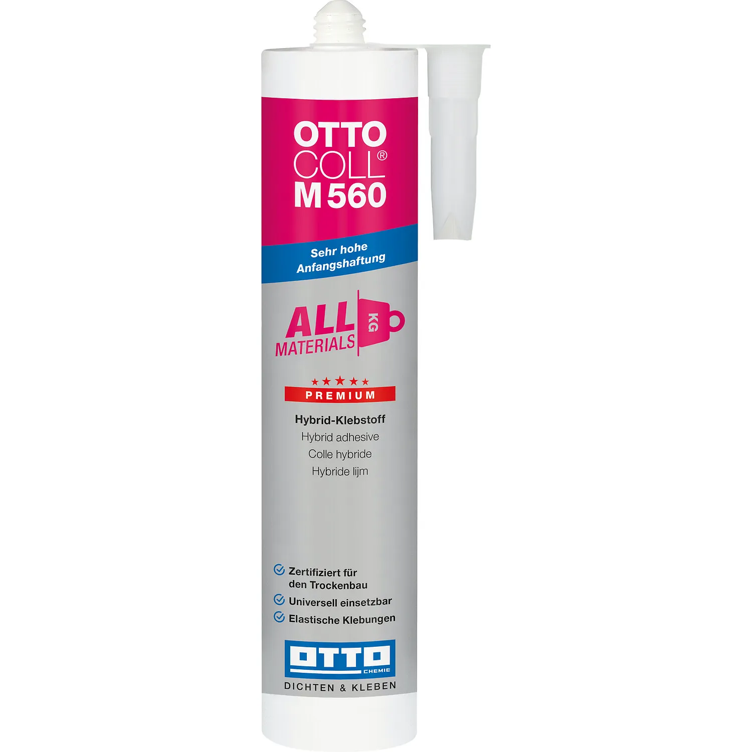 Ottocoll M560 Metall-Kraftkleber 310ml Kartusche mit V-Naht seitlich