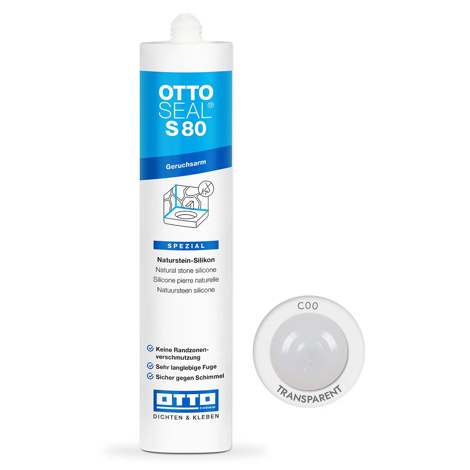 Ottoseal S80 Natursteinsilikon transparent 310ml