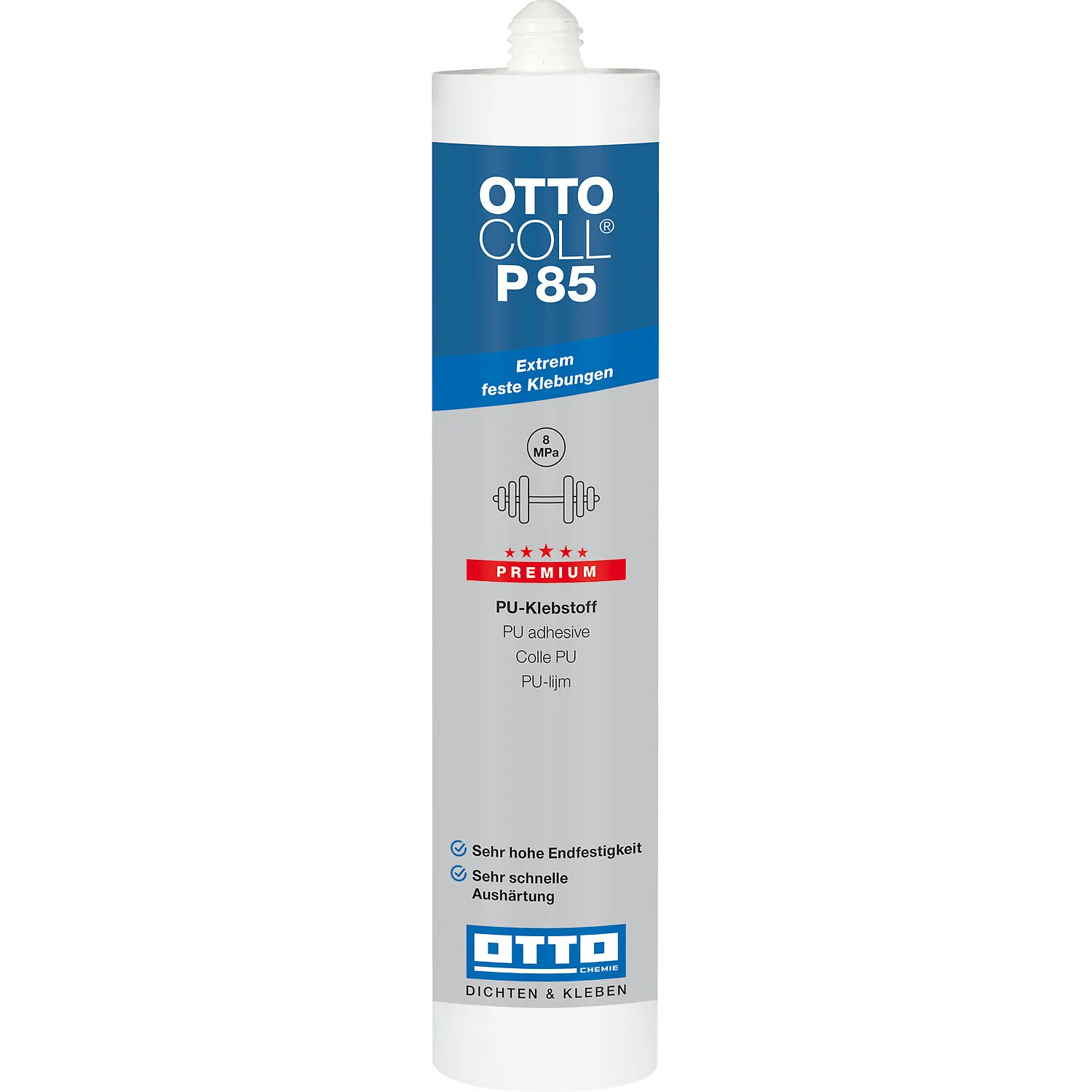 Ottocoll P85 PU Klebstoff 310ml Kartusche, Polyurethankleber für Fensterbau und Montage