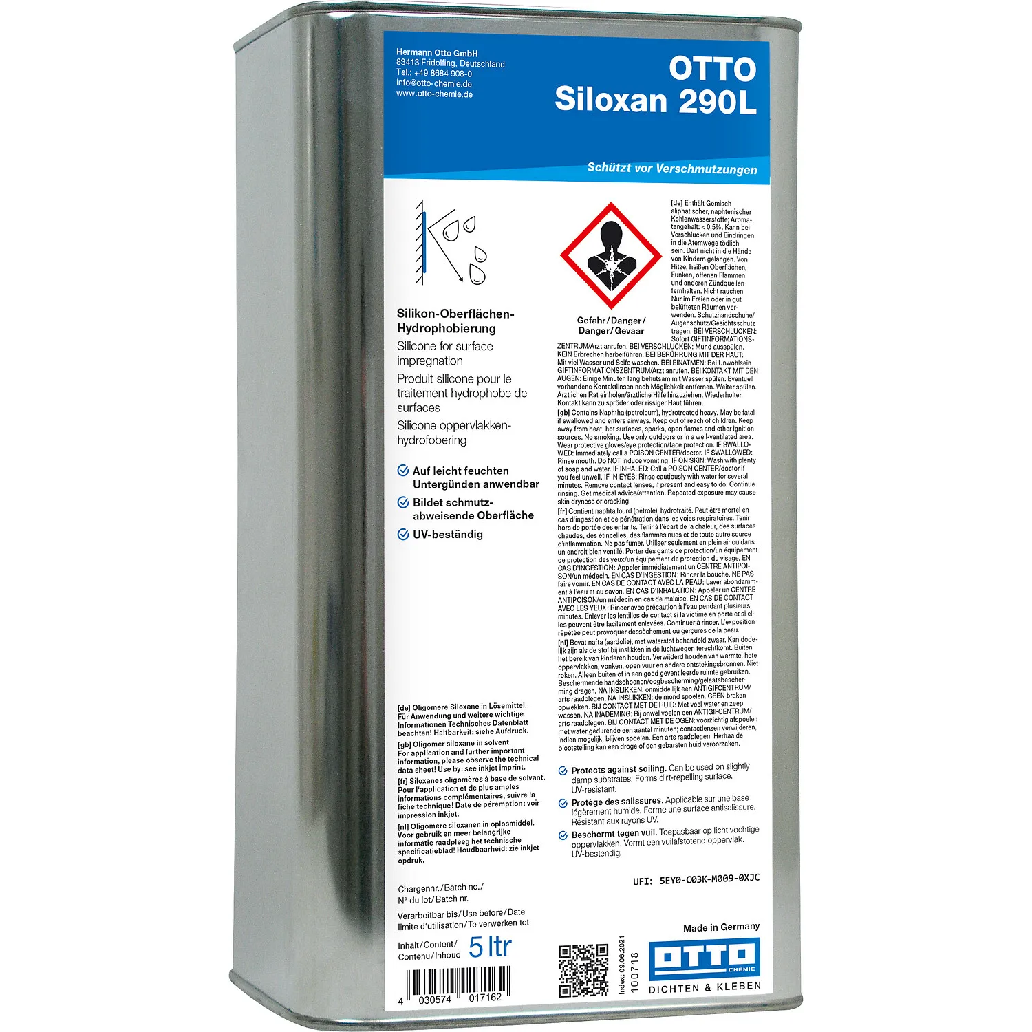 OTTO Siloxan Hydrophobierung, Imprägnierung zum Schutz mineralischer Oberflächen vor Feuchtigkeit