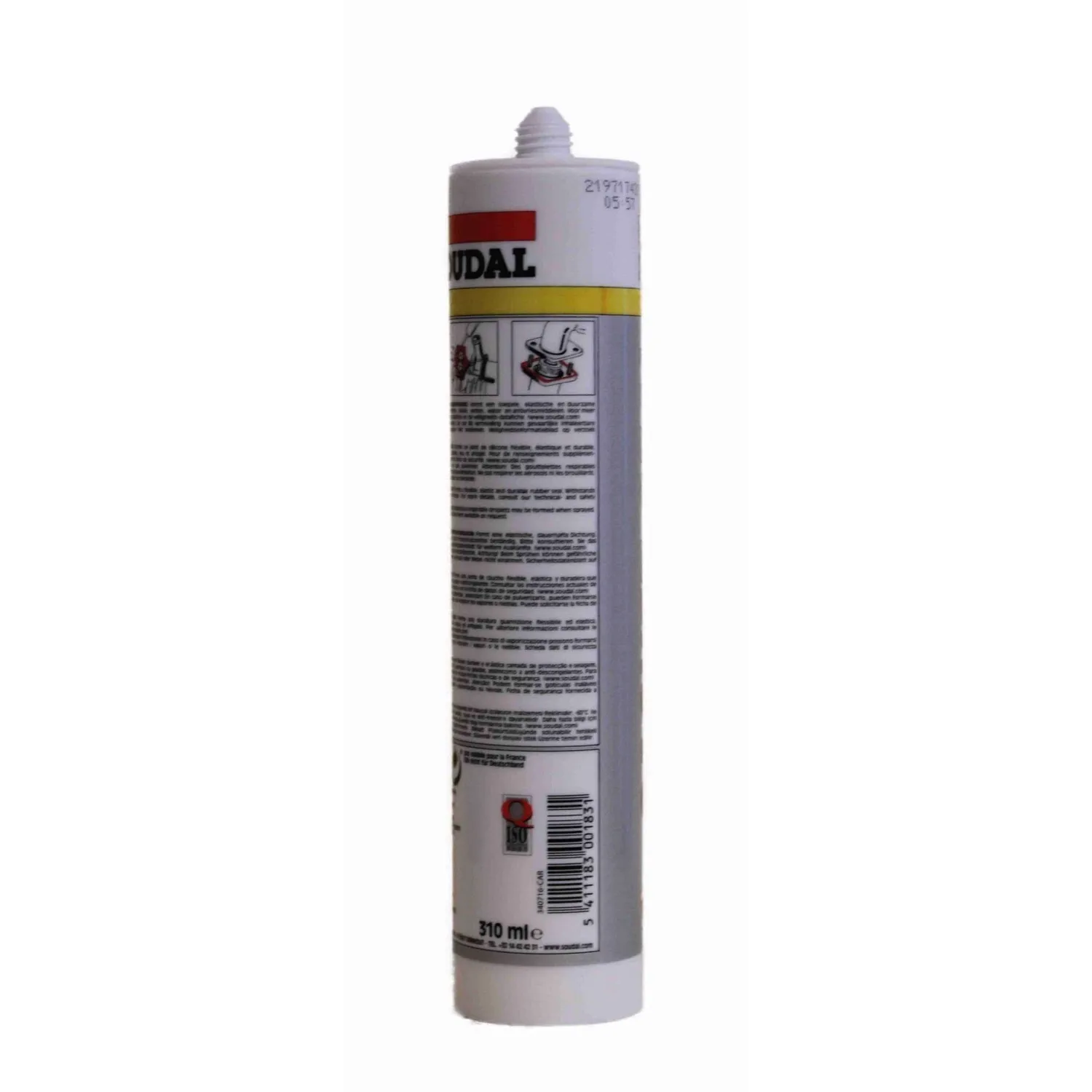 Soudal Hochtemperatursilikon Motordichtmasse rot 310 ml Seitenansicht