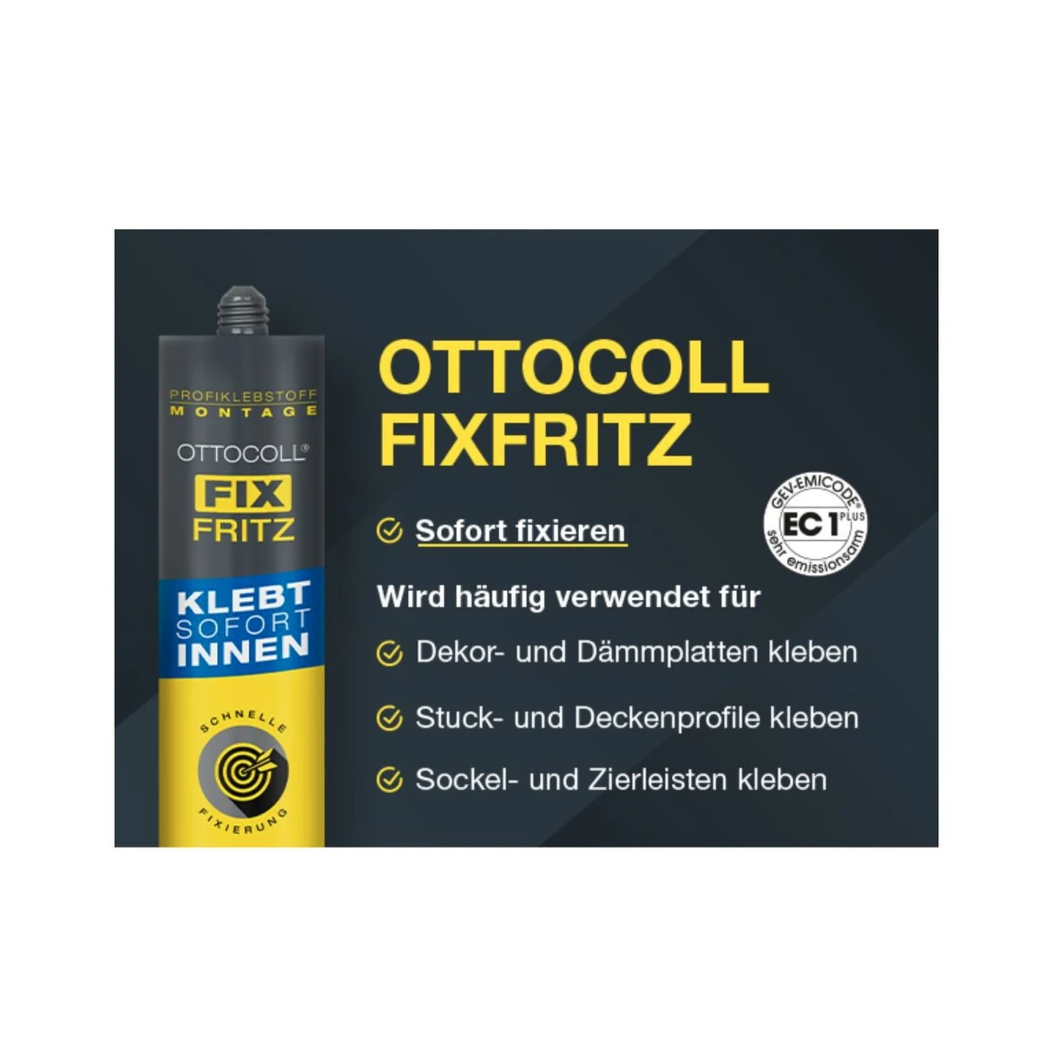 Ottocoll FIXFRITZ Montagekleber weiß, Kartusche 310 ml