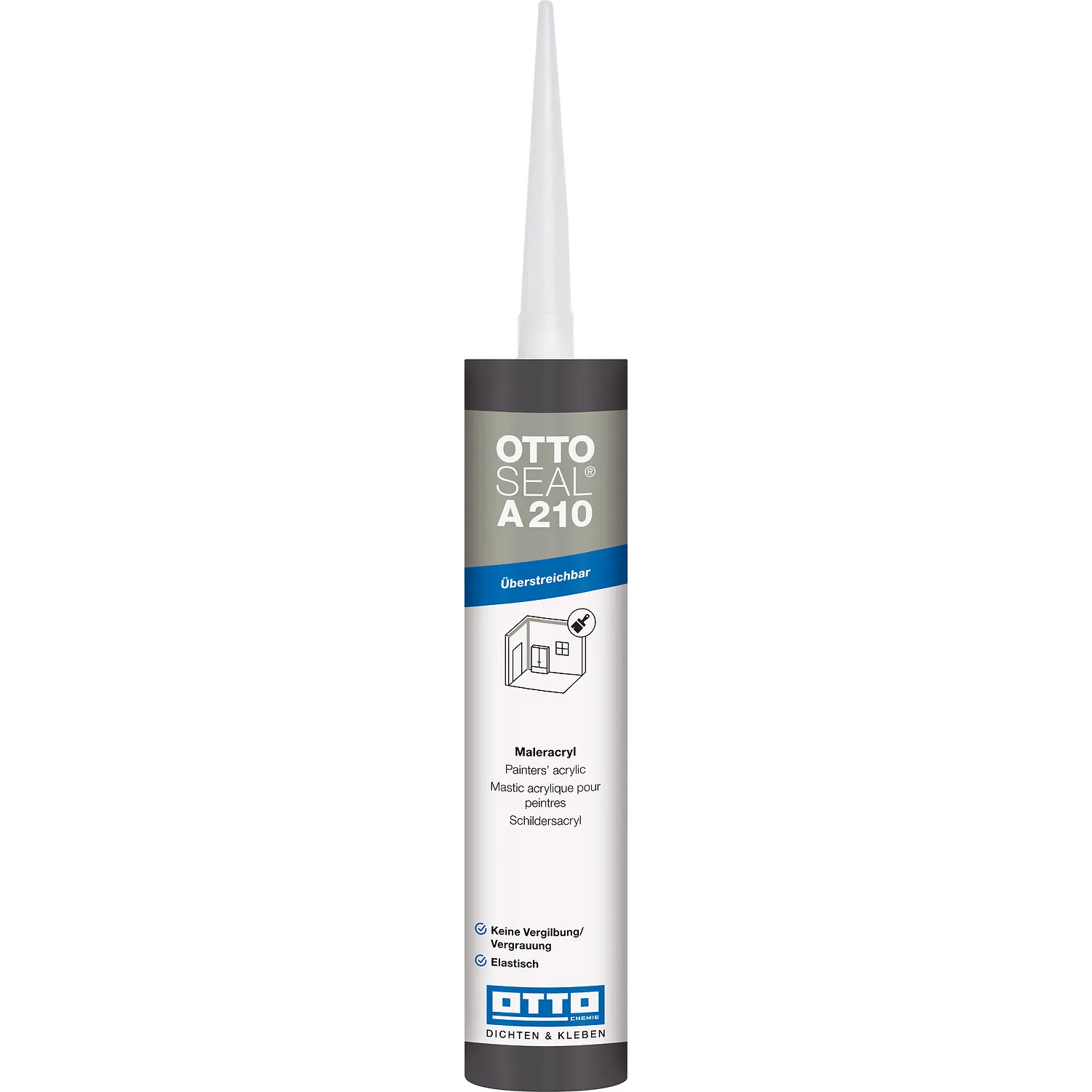 Ottoseal A210 Maleracryl weiß 310ml Kartusche mit Dosierdüse, für Fugen im Innenausbau