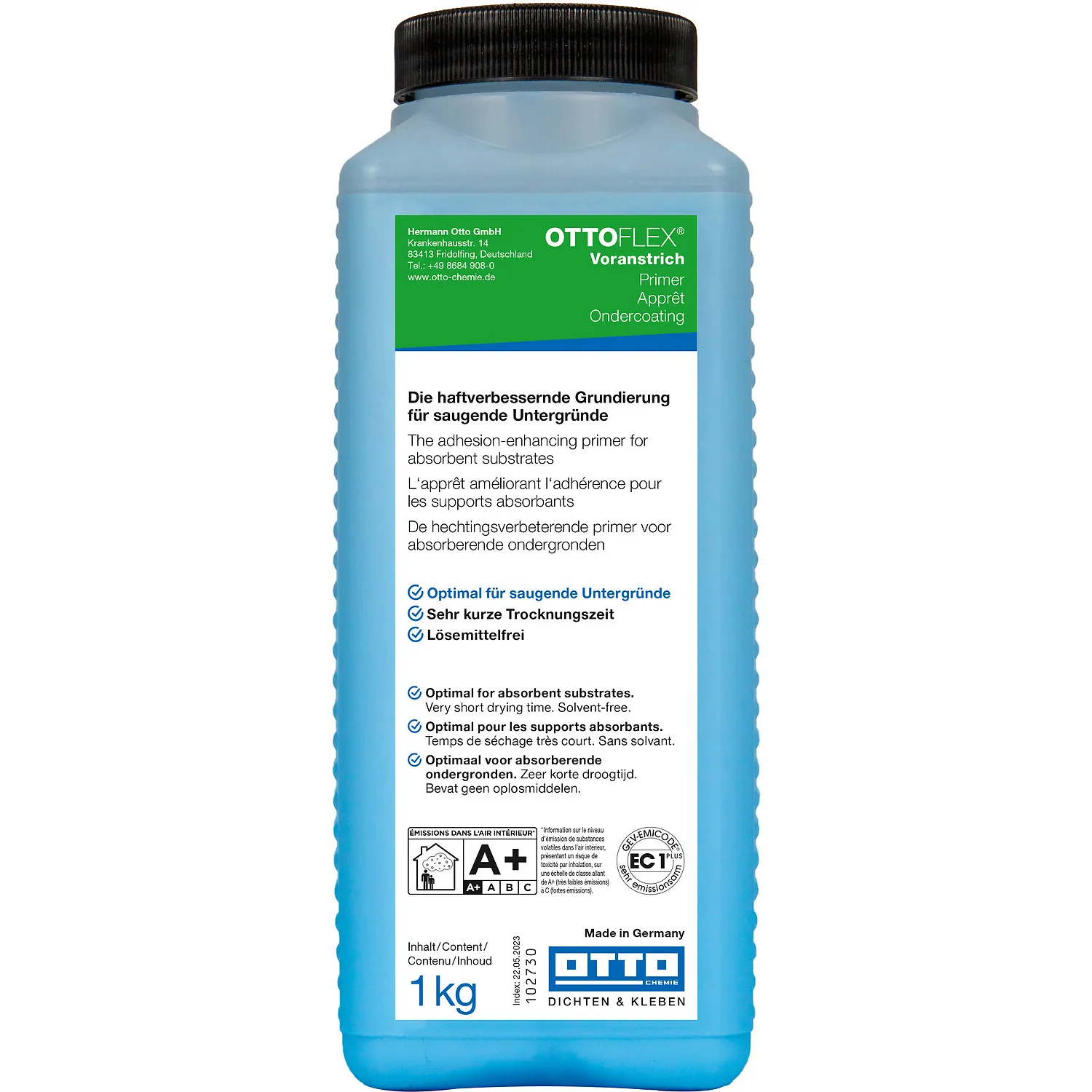 Ottoflex Voranstrich 1kg Flasche, Grundierung als Haftvermittler für die Verbundabdichtung