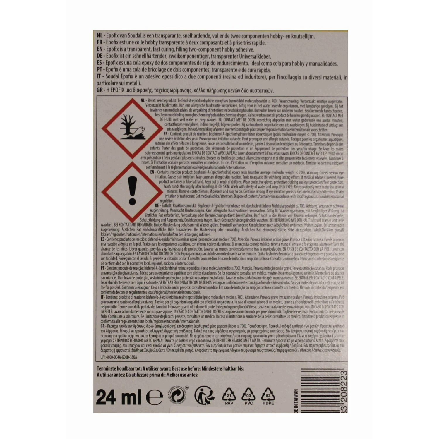 Soudal Epofix 2K Epoxid Schnellkleber, Spritze 24 ml