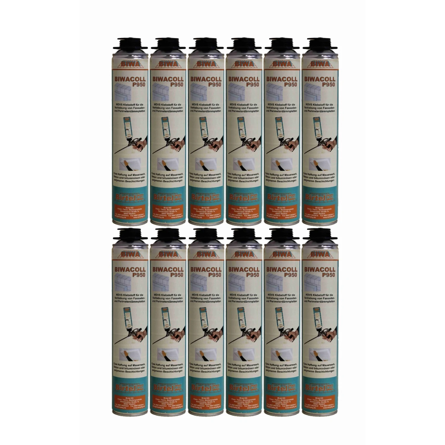 BIWA Dämmstoffkleber B1 Klebeschaum, 12 × 750 ml