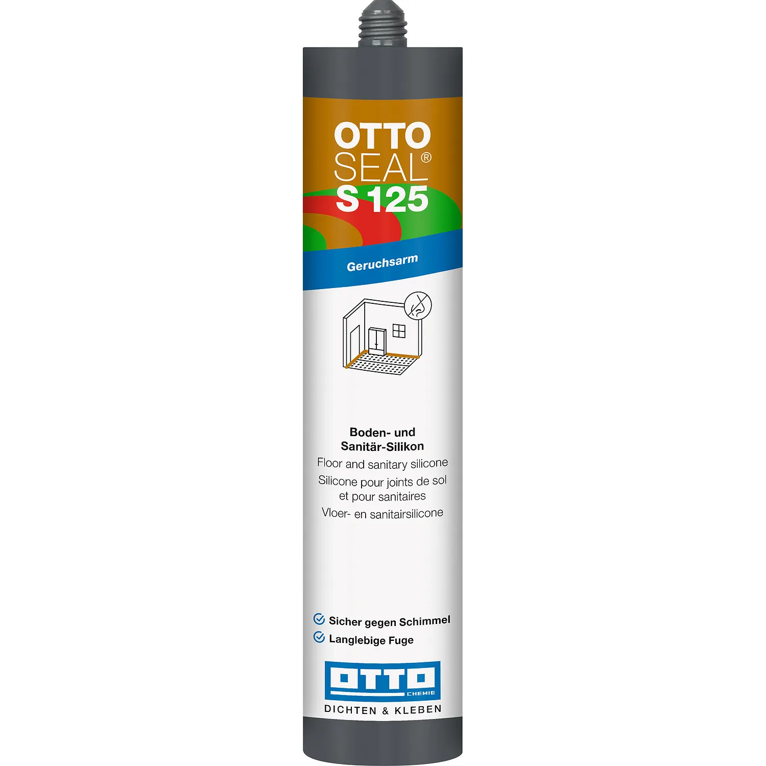 Ottoseal S125 Boden- und Sanitärsilikon Kartusche, elastischer Fugendichtstoff für Boden- und Sanitärbereiche
