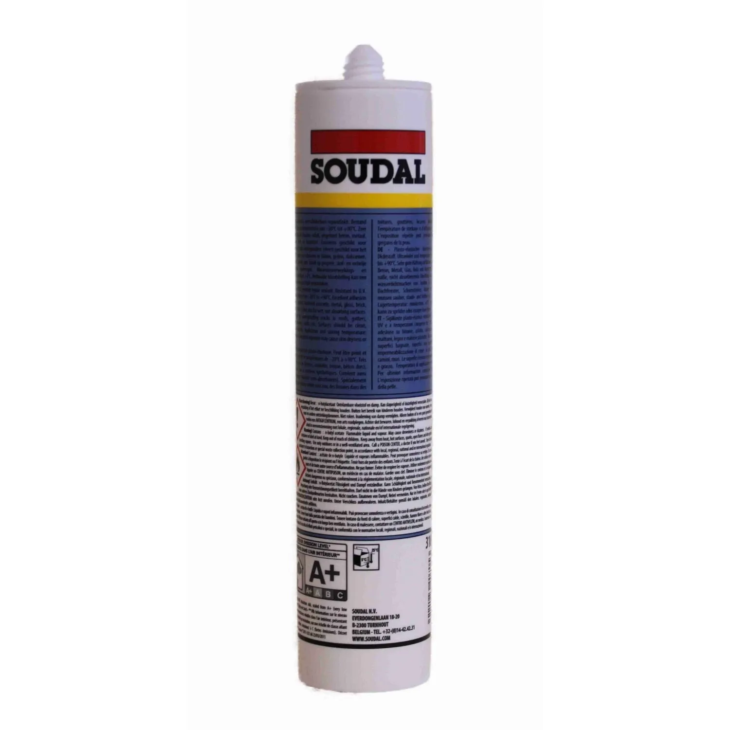 Soudal Aquafix Fugendichtstoff transparent 310 ml – Seitenansicht
