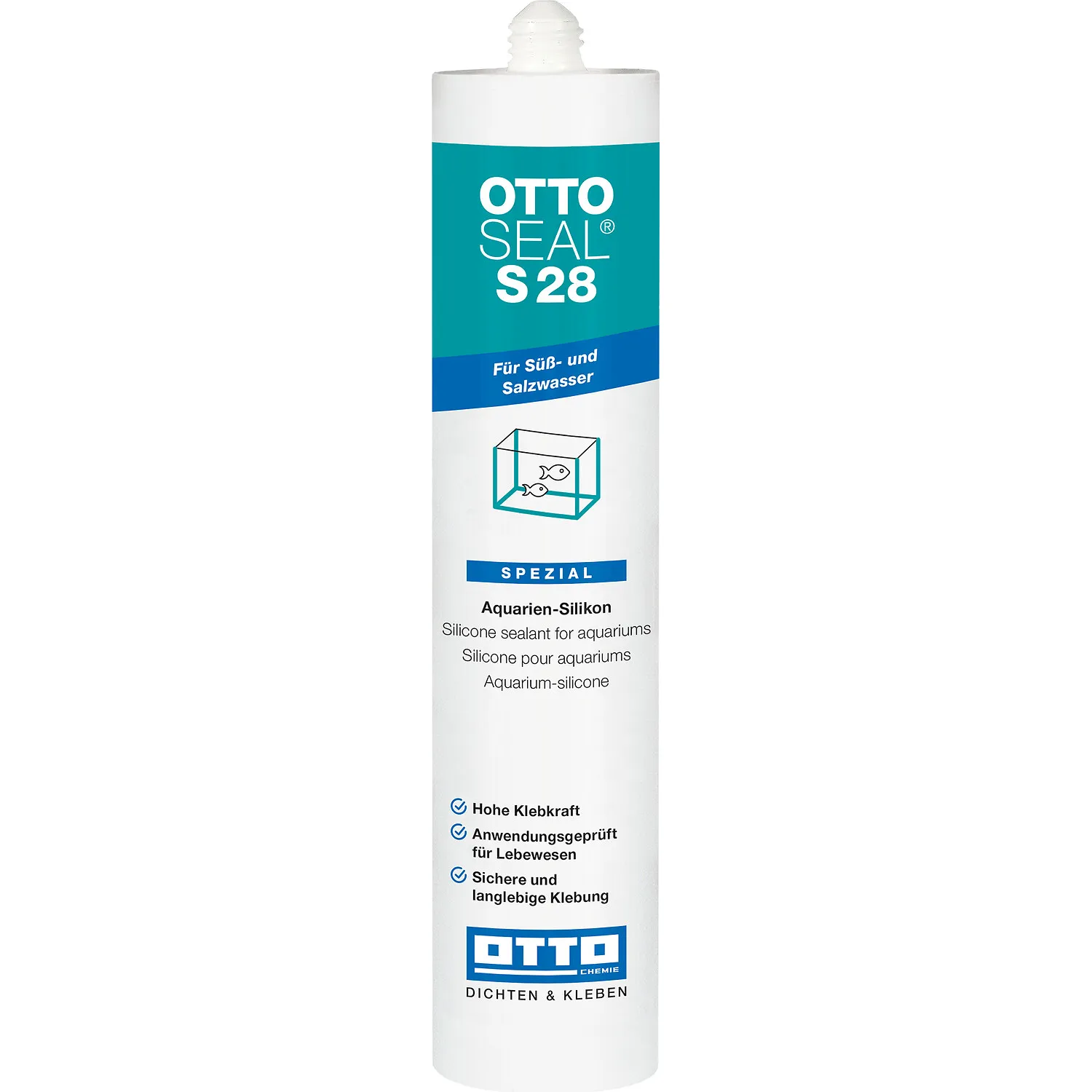 Ottoseal S28 Aquariumsilikon 310ml, lösemittelfreier Silikondichtstoff für Aquarien und Terrarien