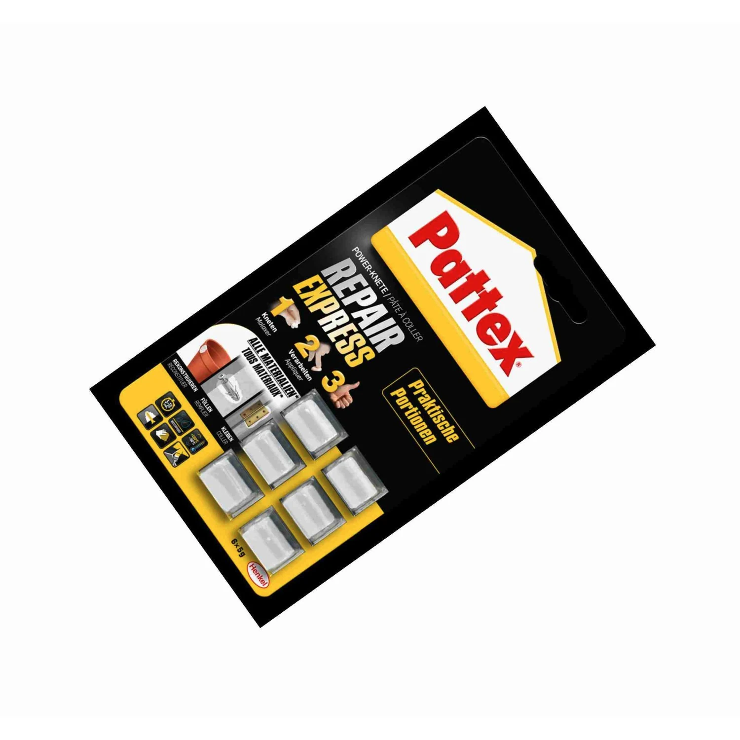 Pattex Repair Express Power Knete 2K Epoxid, 6 × 5 g