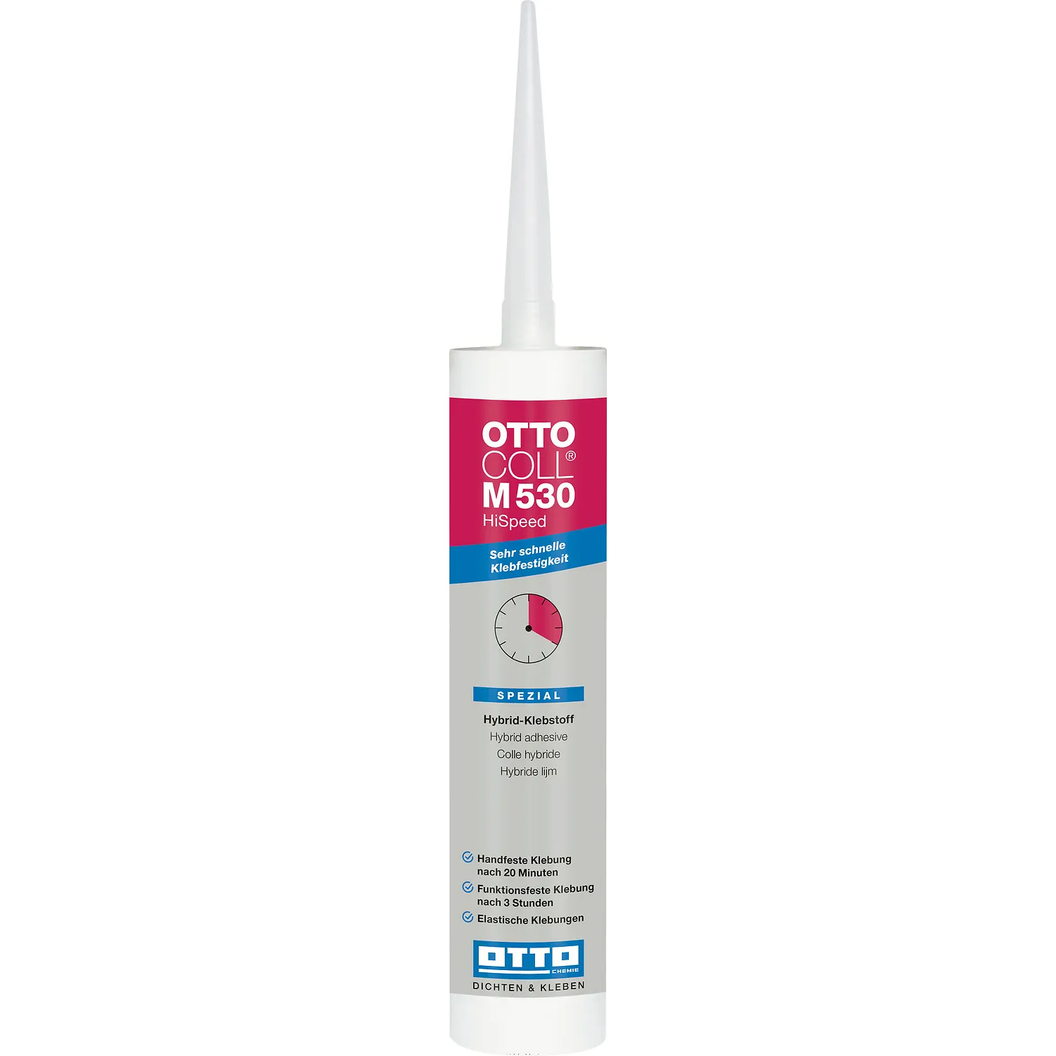 Ottocoll M530 HiSpeed Klebstoff 310ml Kartusche mit aufgesetzter Dosierdüse, schnellhärtend