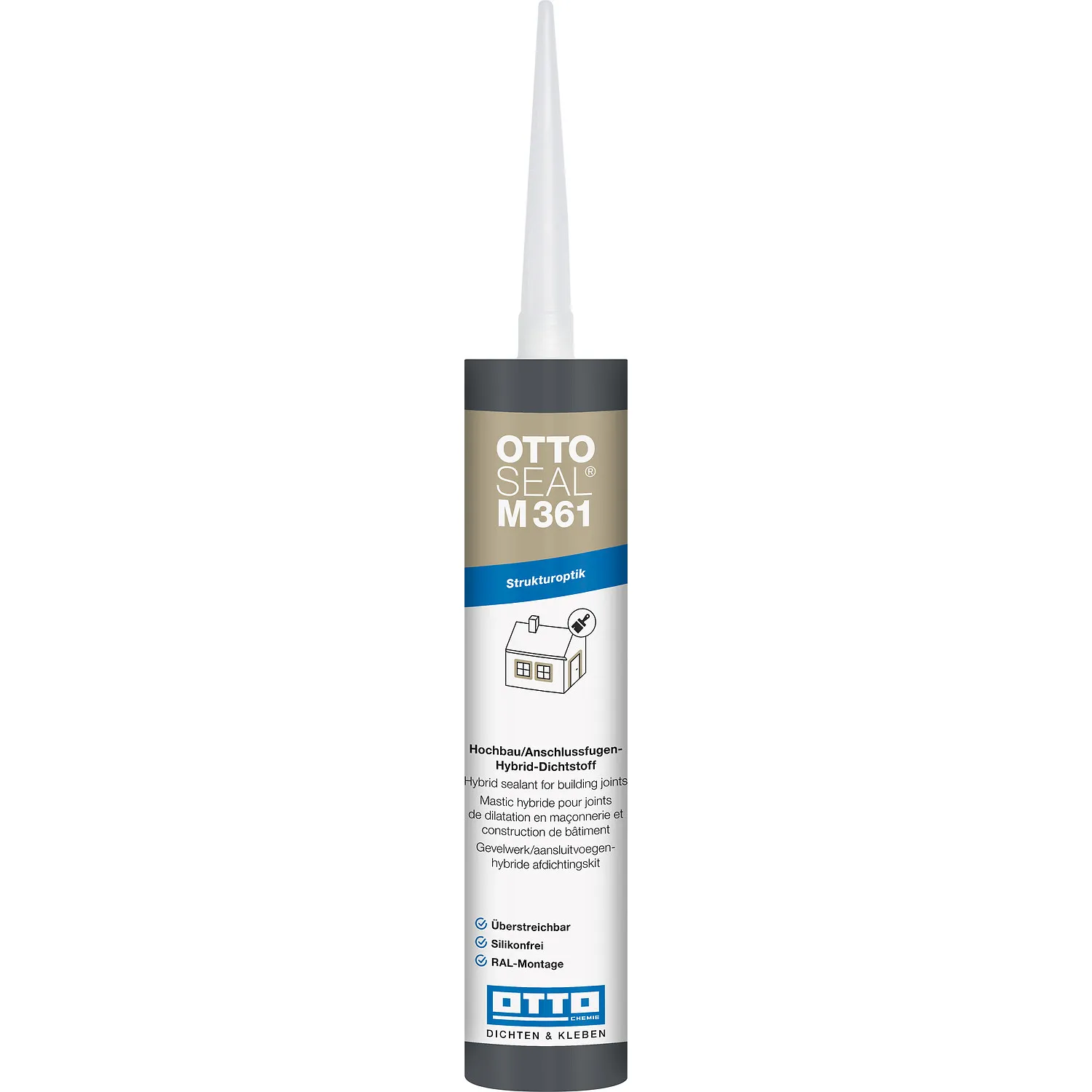 Ottoseal M361 Hochbau-Anschlussfugen Hybrid-Dichtstoff 310ml Kartusche mit Dosierdüse