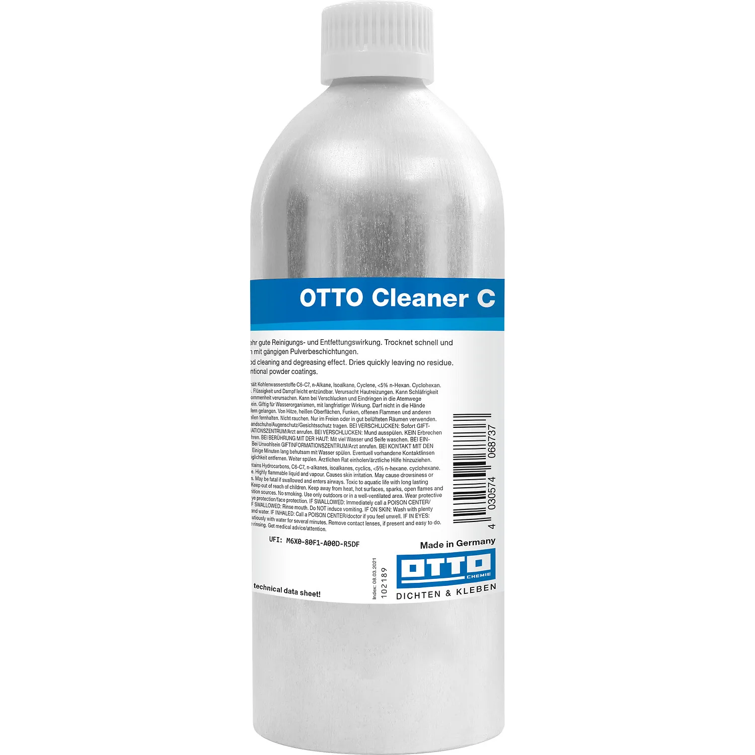 OTTO Cleaner C Profil-Reiniger 1 Liter Alu-Flasche, für Reinigung von Fensterprofilen vor Verklebung
