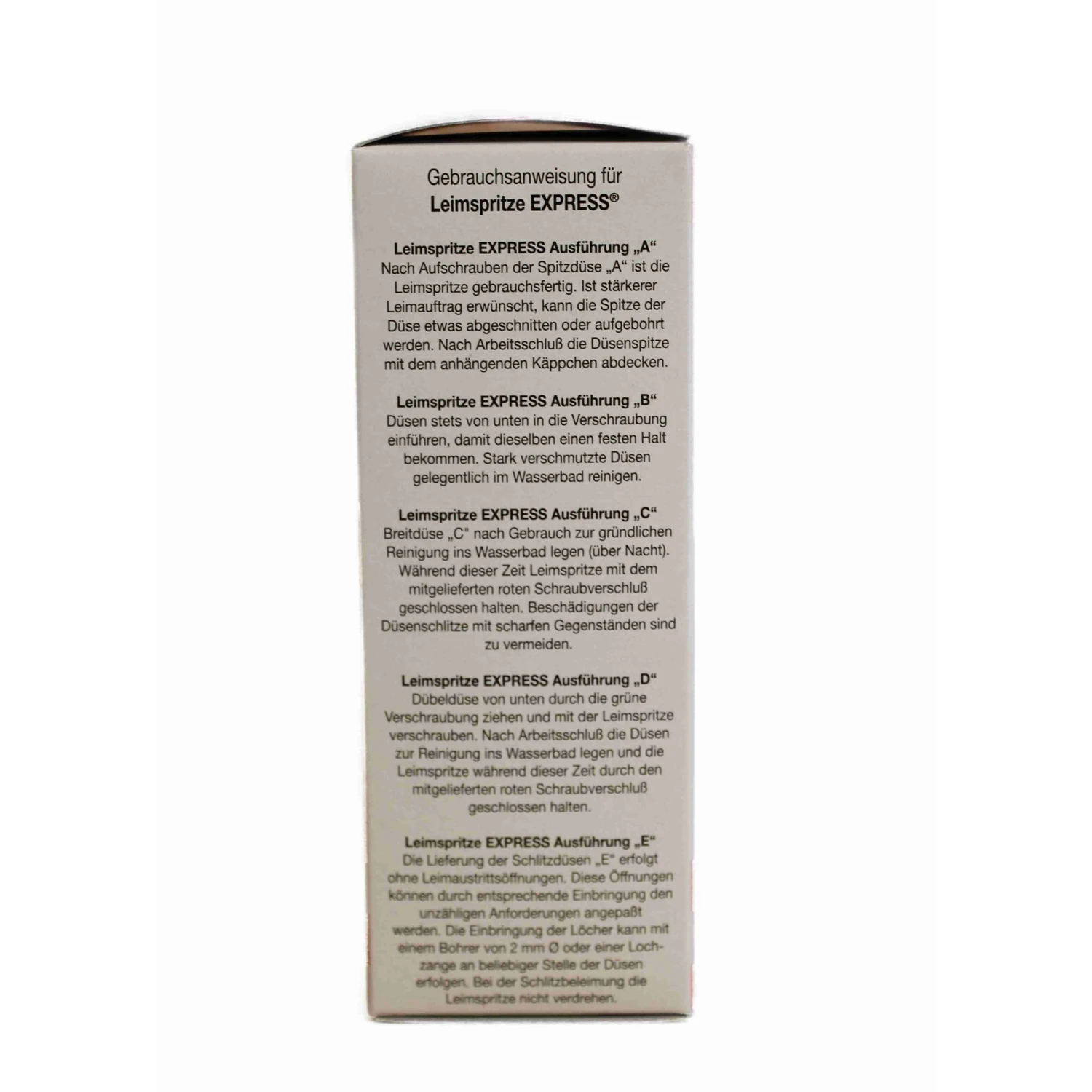 Leimflasche leer mit Dosierspitze, 250 ml transparent