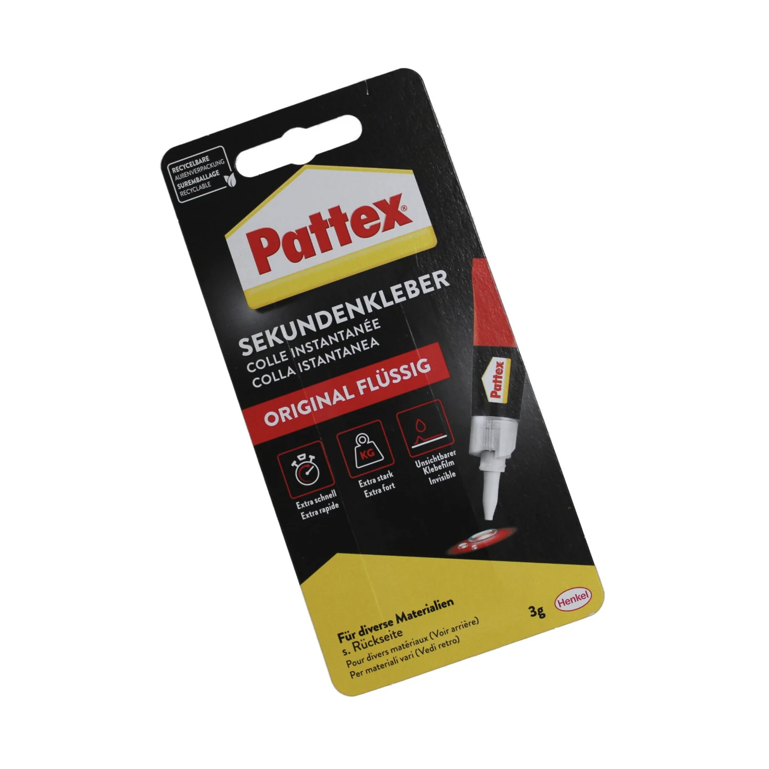 Pattex Sekundenkleber Original flüssig, Tube 3 g