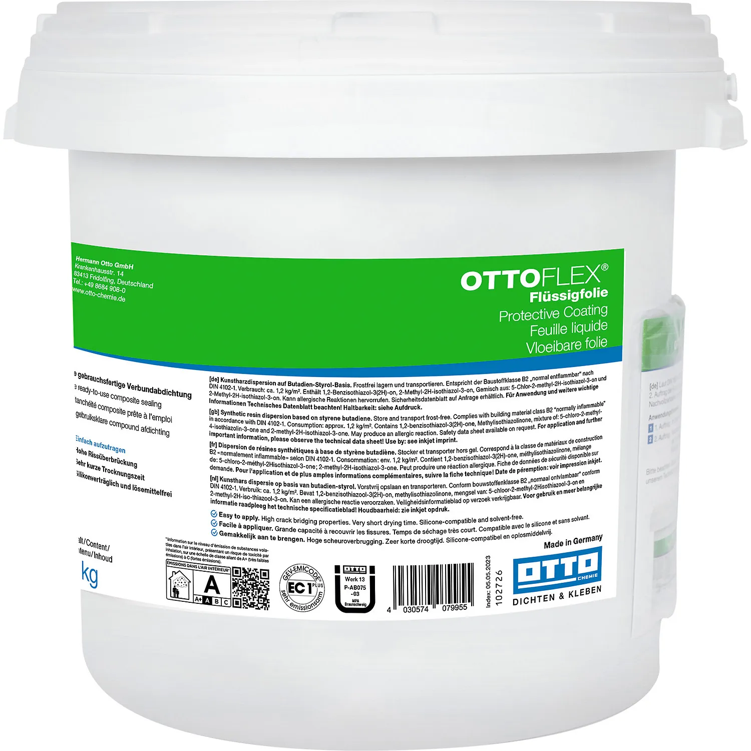 Ottoflex Flüssigfolie streichbare Verbundabdichtung für Bad und Dusche unter Fliesen