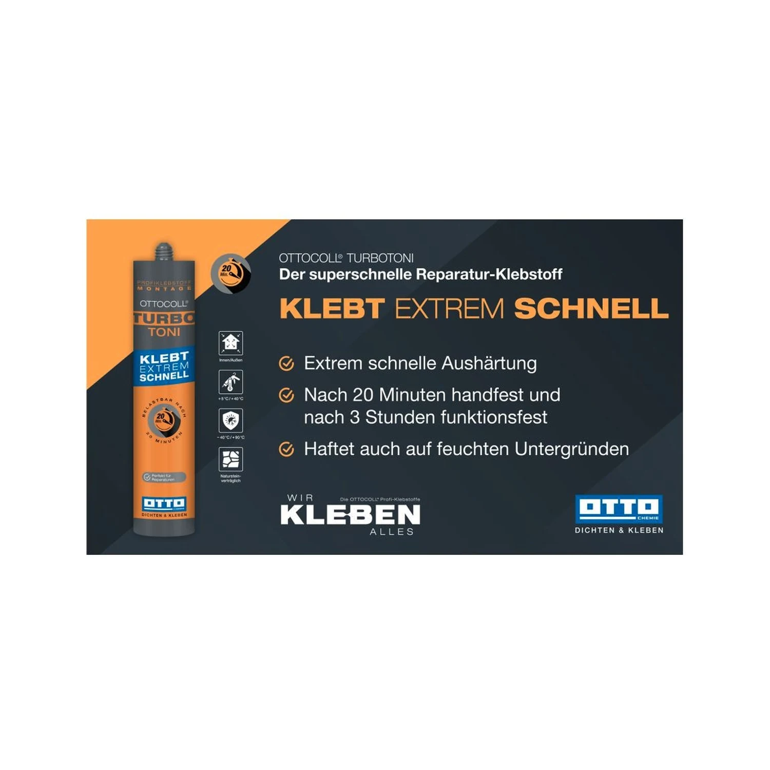 Ottocoll TURBOTONI Hybrid-Klebstoff weiß, 290 ml