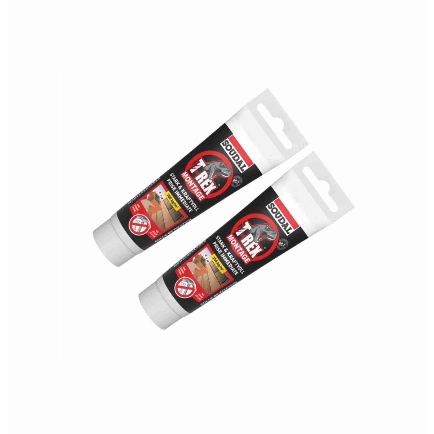 Soudal T-Rex Montage Stark und Kraftvoll weiß, 2 Tuben je 100 g
