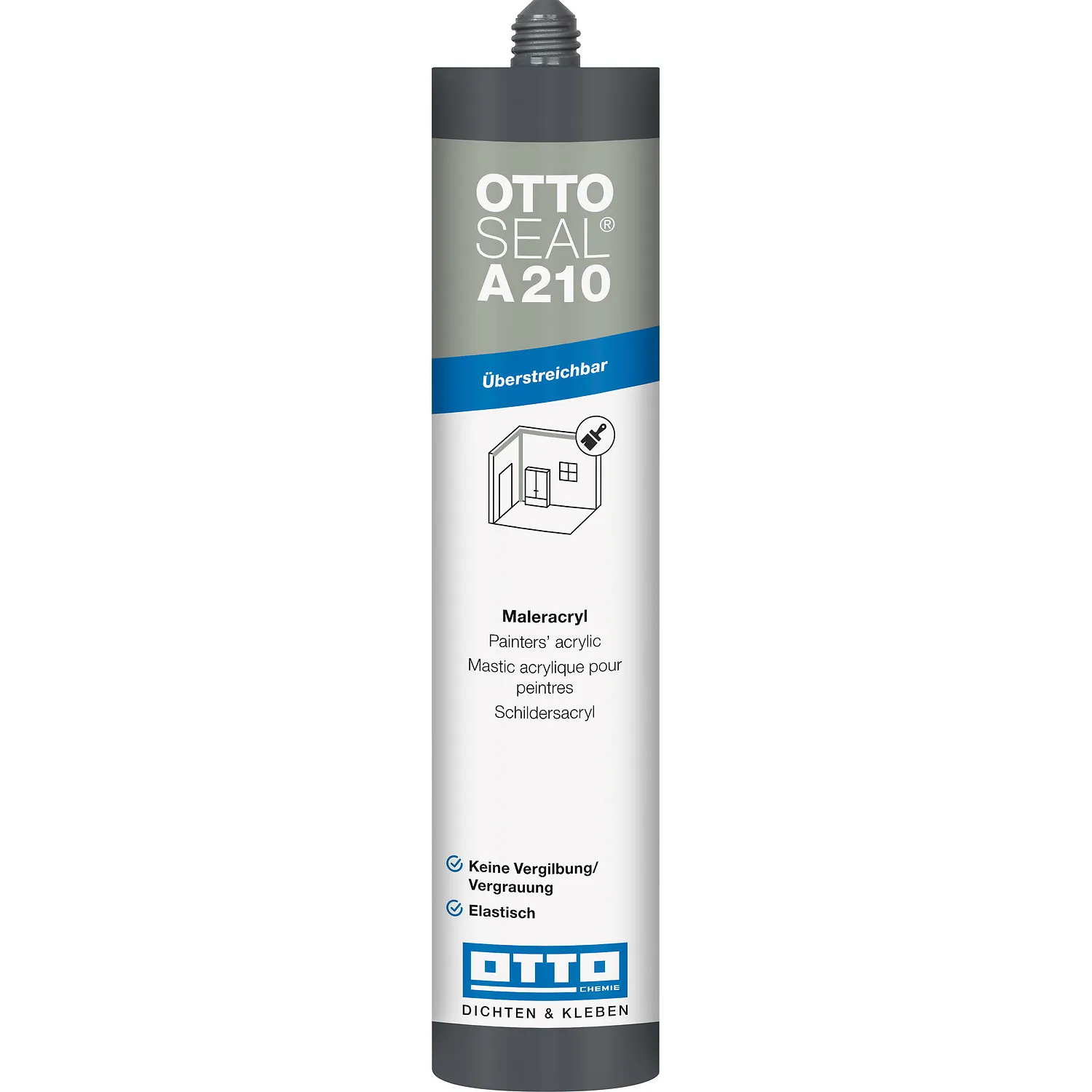 Ottoseal A210 Maleracryl weiß 310ml, elastischer Dichtstoff für malerübliche Anschlussfugen