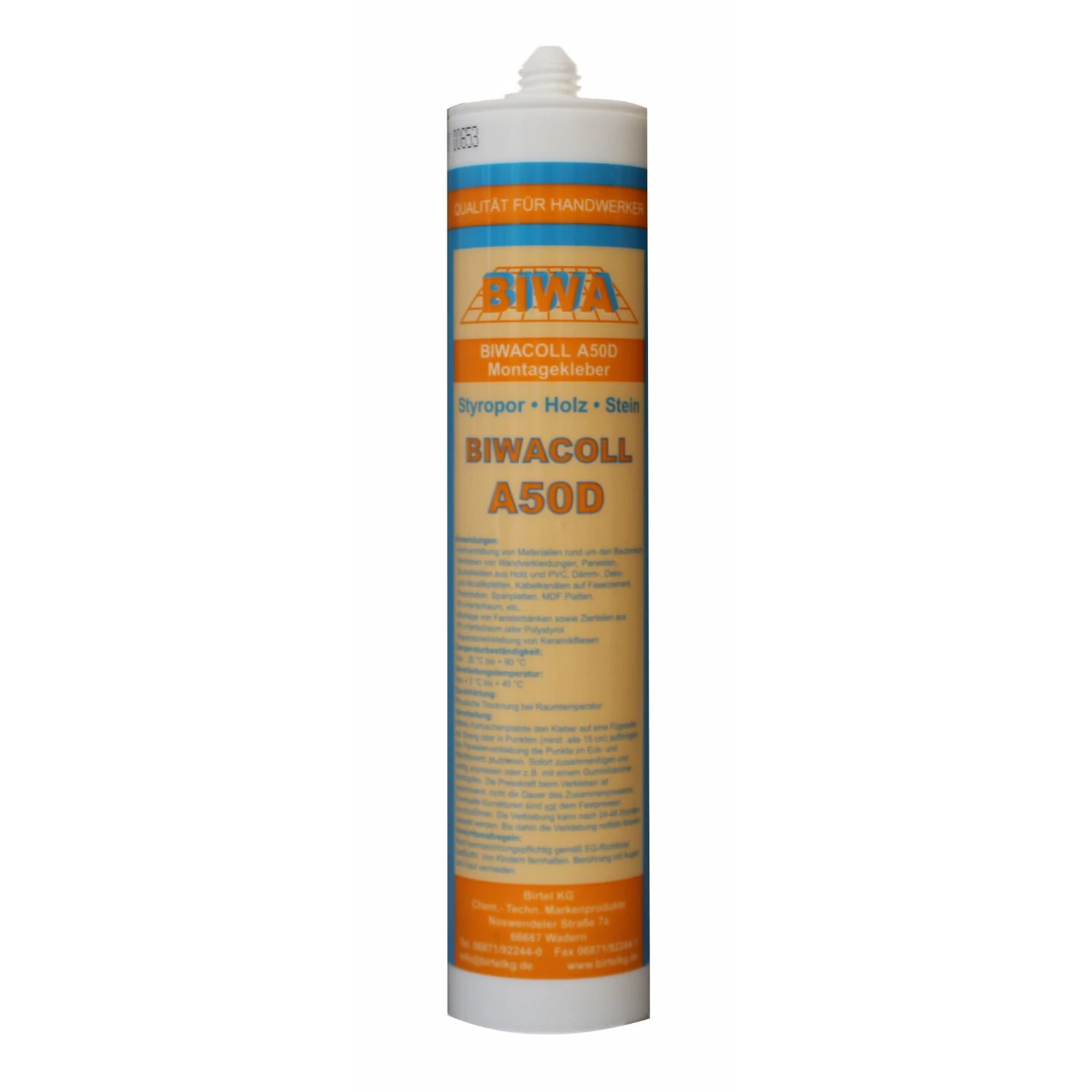 BIWA Biwacoll A50D Montagekleber weiß, Kartusche 450 g