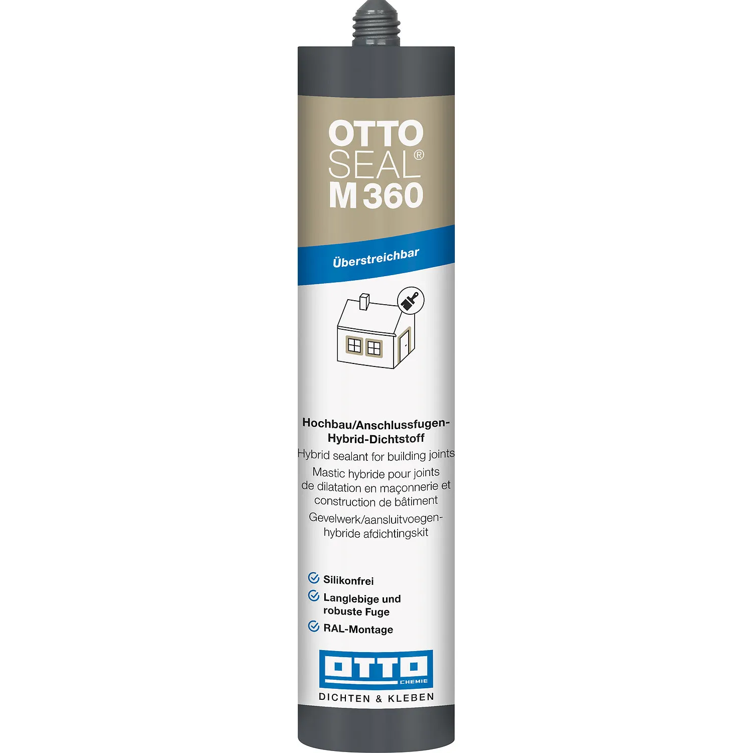 Ottoseal M360 hybrid Dichtstoff backsteinrot 310ml Kartusche, elastischer Anschlussfugen-Dichtstoff
