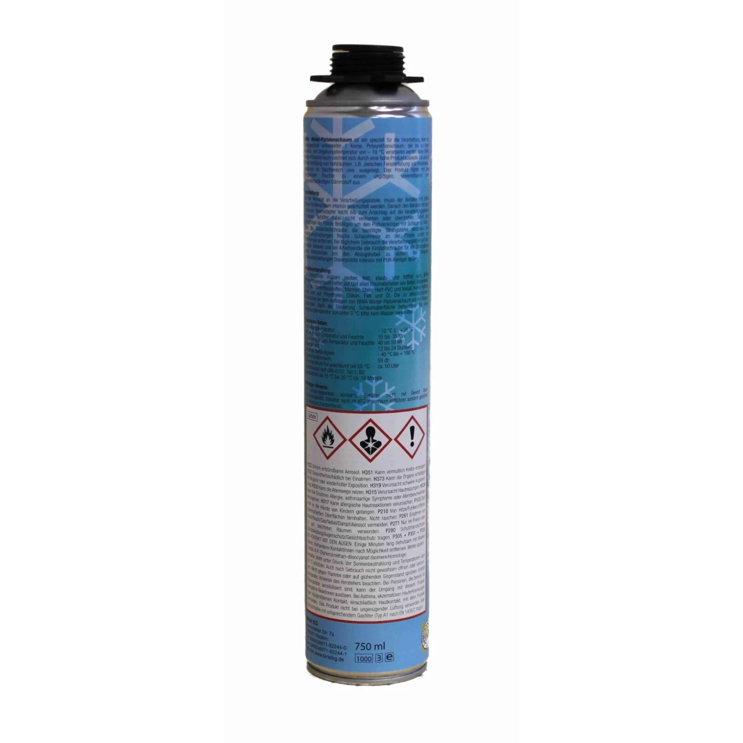 BIWA Winterschaum B2 für Frost, Gebinde 12 × 750 ml – Gebindeansicht