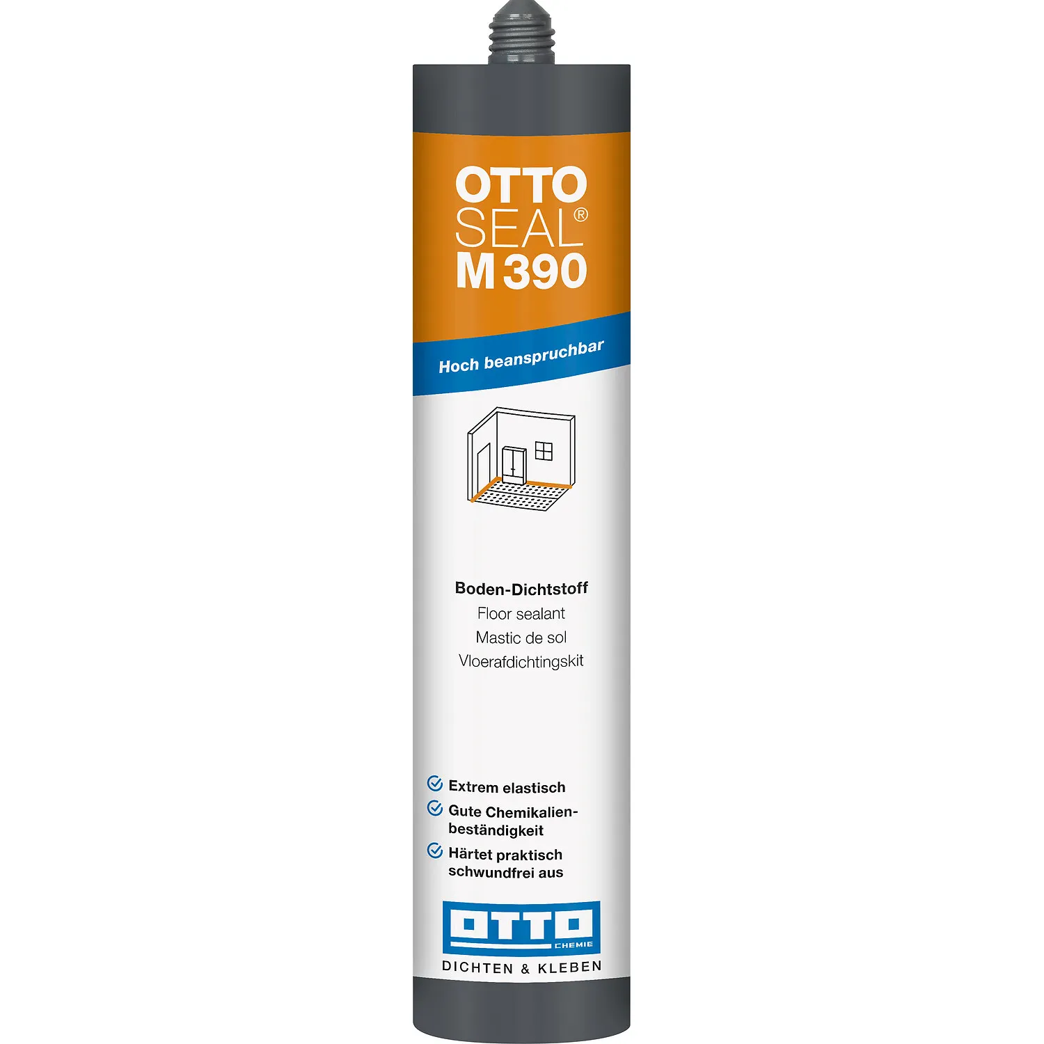 Ottoseal M390 Boden-Dichtstoff 310ml Kartusche, elastischer Fugendichtstoff für Bodenfugen