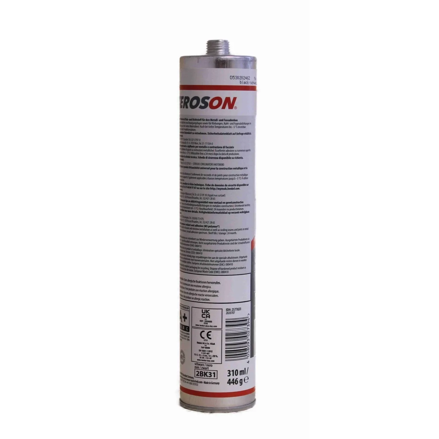 Teroson SE 2000 MF MS-Polymer Kleb- und Dichtstoff schwarz 310 ml