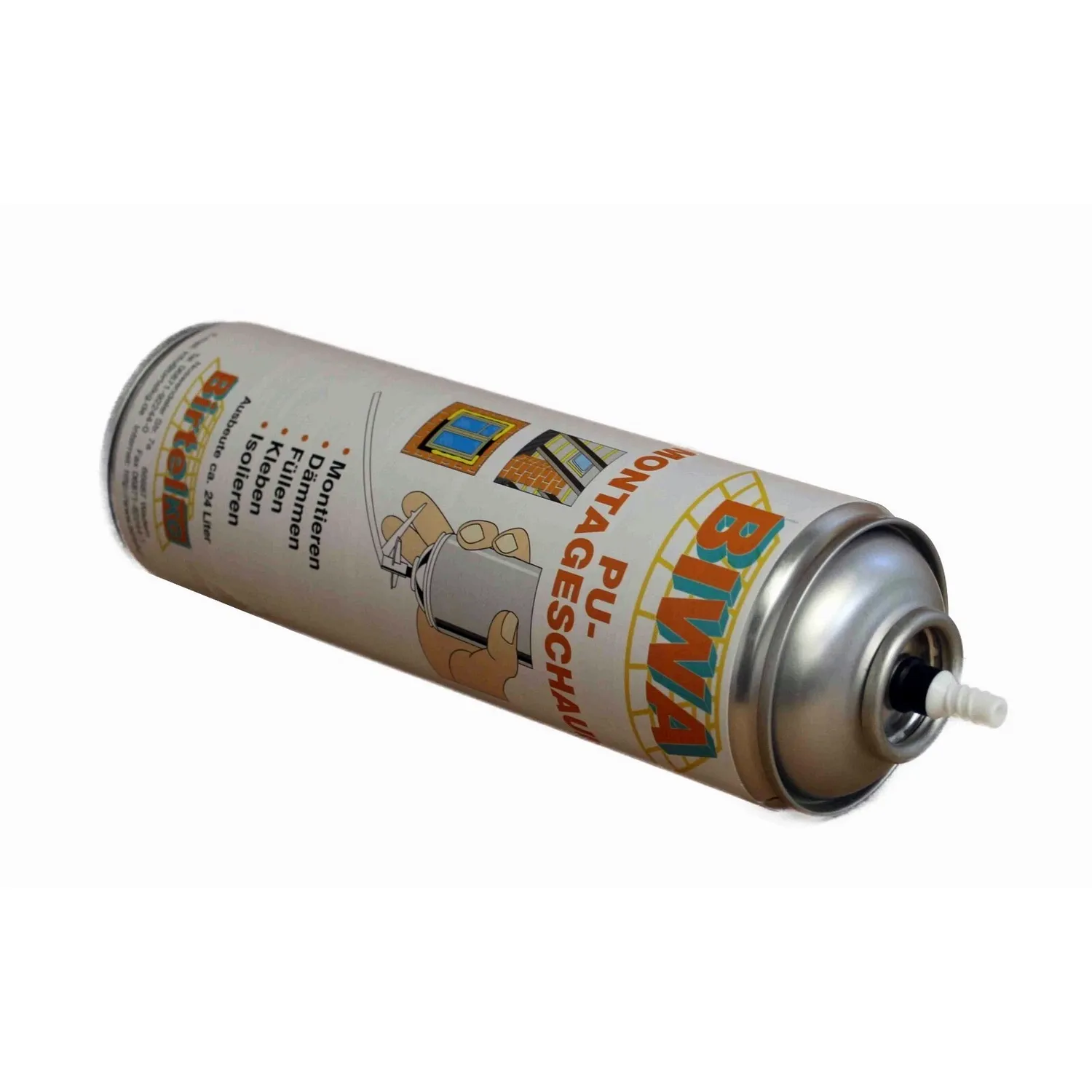Montageschaum 500ml Füllschaum liegend mit Aussprühadapter, Birtel KG, für Bau- und Dämmarbeiten