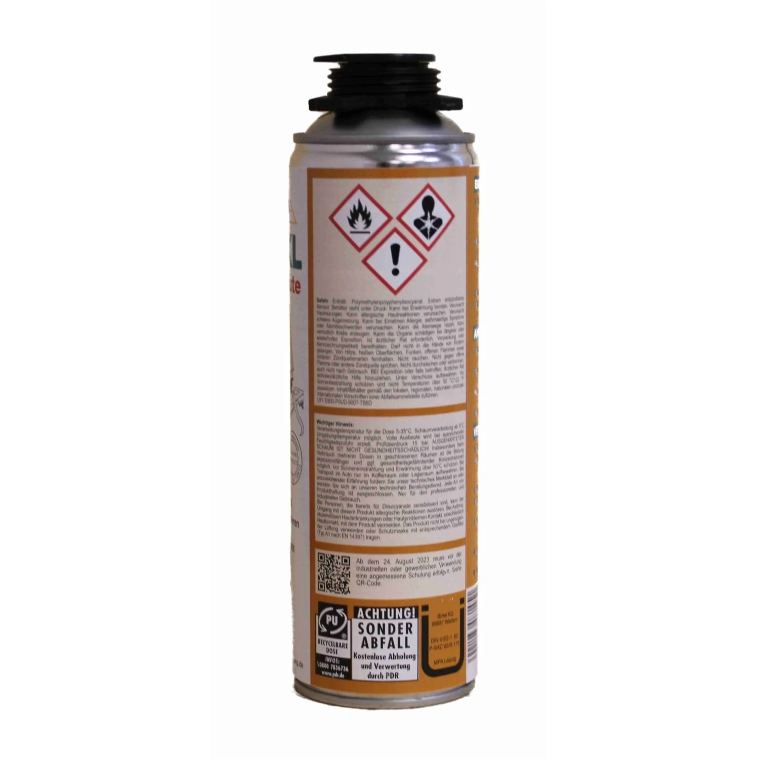 BIWA GIGA XXL Pistolenschaum B2 grau, Gebinde 12 × 500 ml – Gebindeansicht