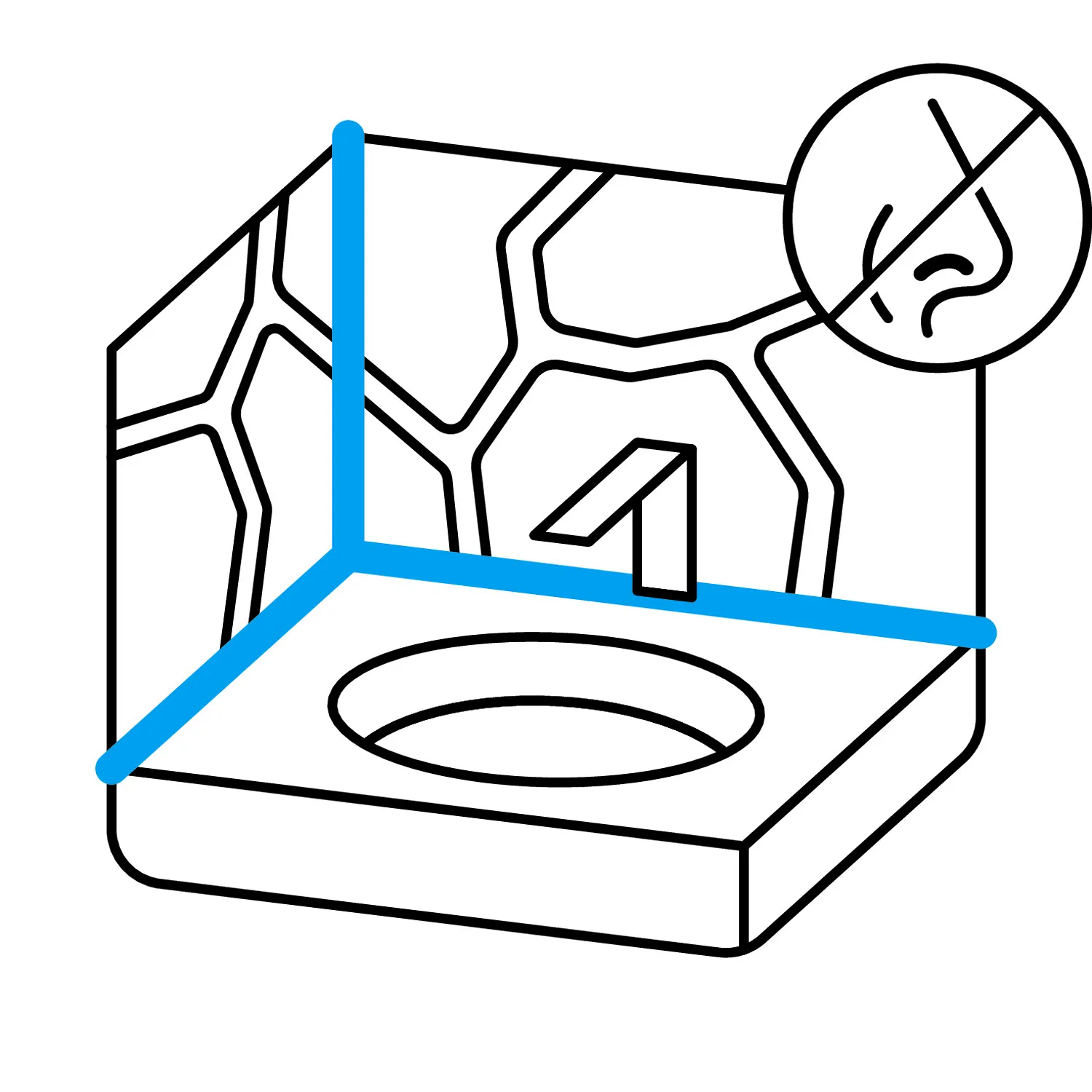 Ottoseal S80 Natursteinsilikon Piktogramm, Symbol für Fugendichtstoff auf Naturstein und Fliesen