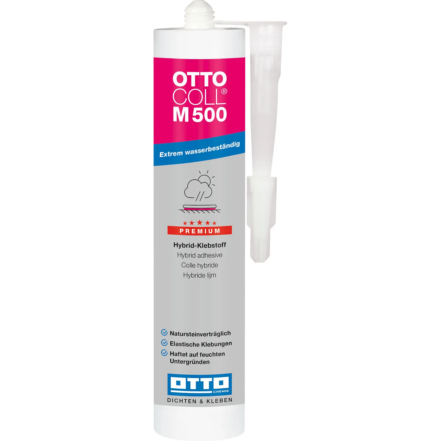 Ottocoll M500 Hybrid-Klebstoff 310ml Kartusche mit seitlicher Clipdüse