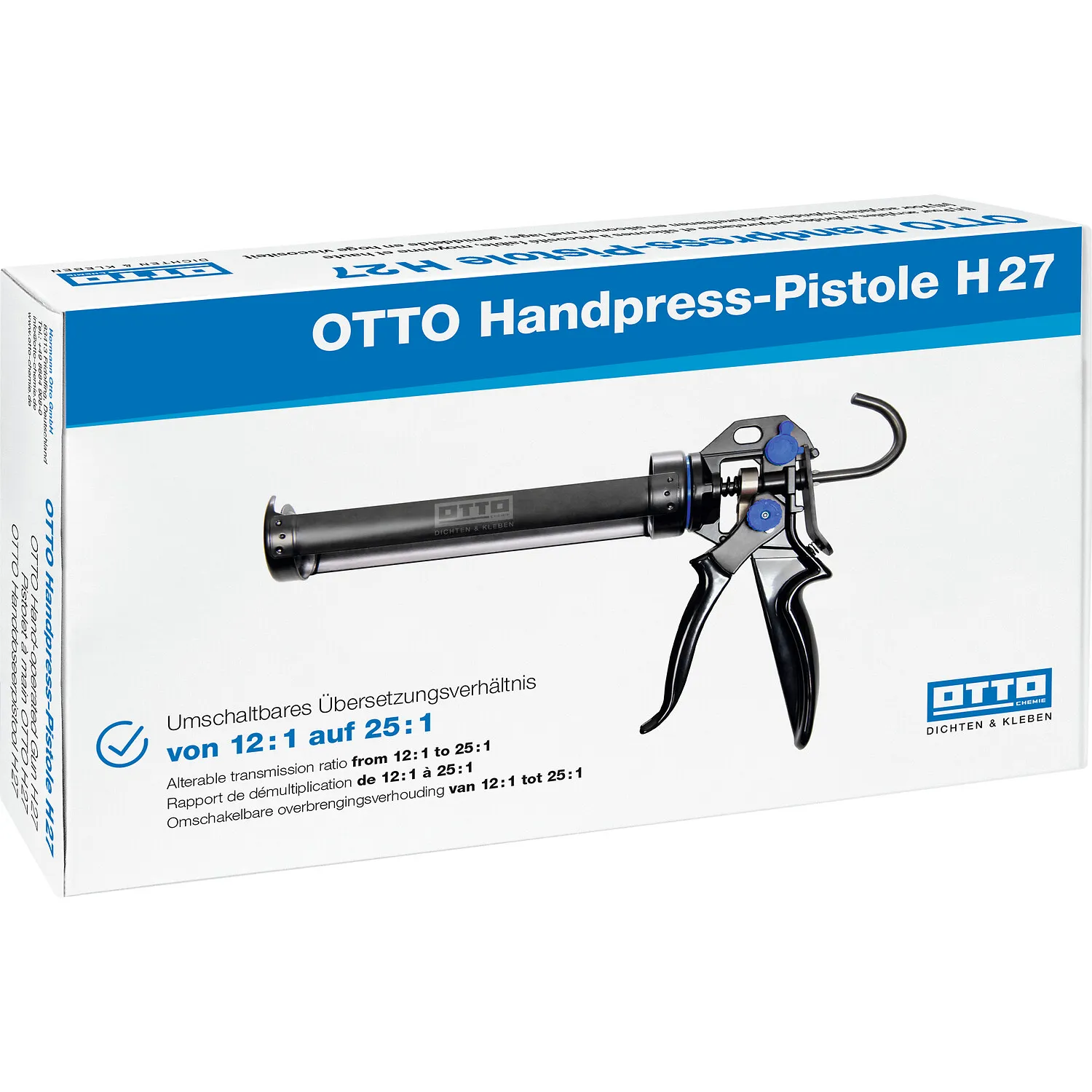 OTTO Kartuschenpresse H27, Handpresspistole in Seitenansicht für Kartuschen