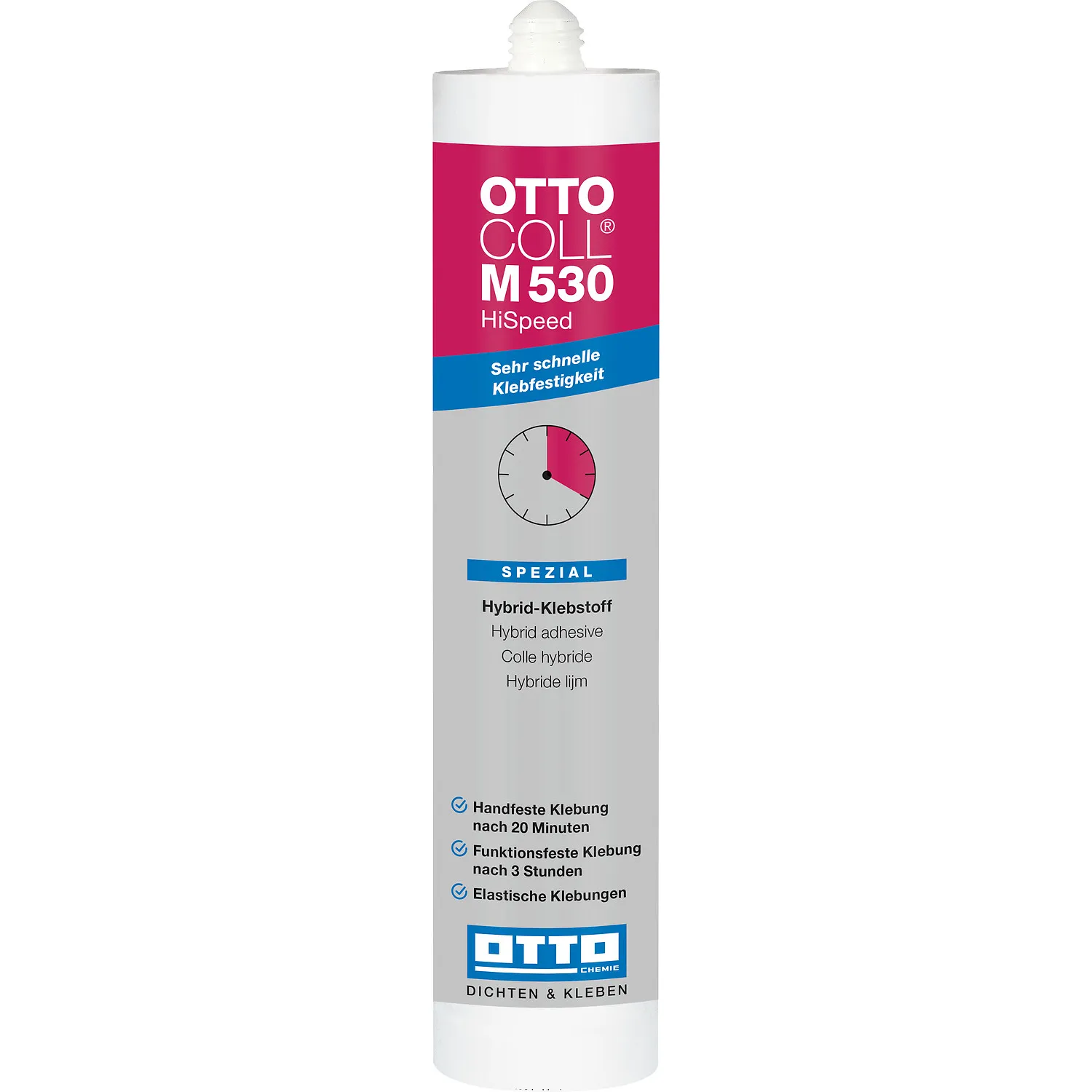 Ottocoll M530 HiSpeed Hybrid Klebstoff weiß 310ml, schnellhärtender Montagekleber für Bau und Handwerk