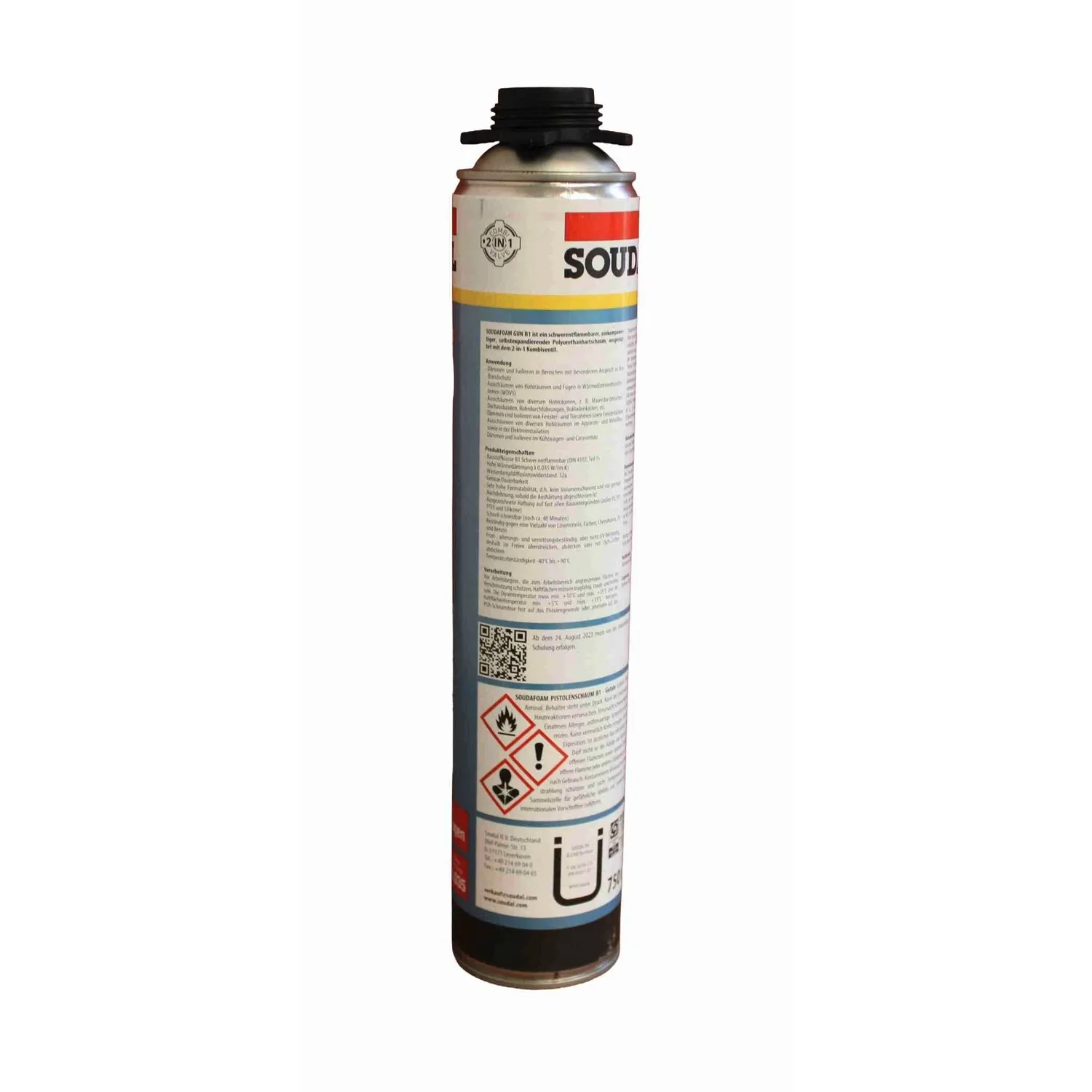 Soudal Brandschutzschaum Kombi-Adapter 750 ml Seitenansicht