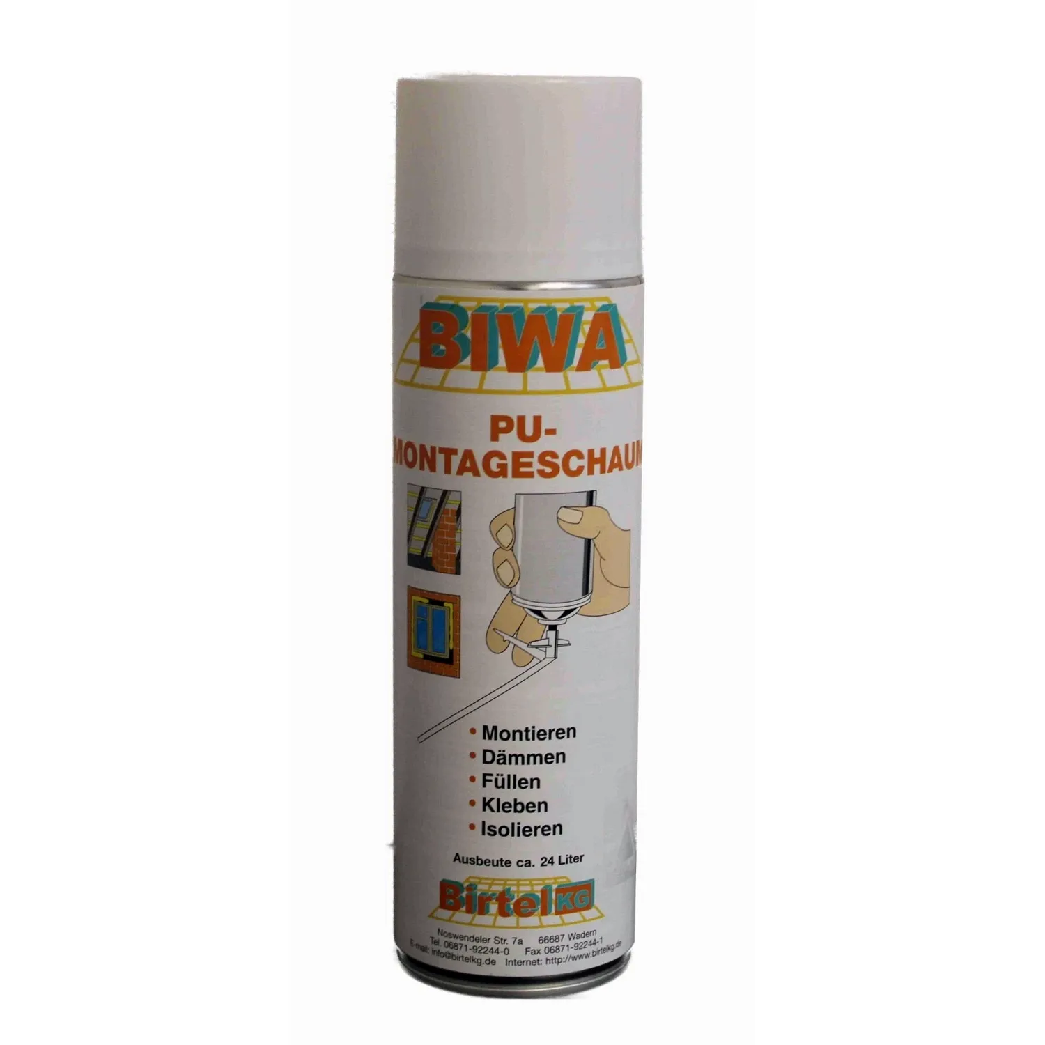 Montageschaum 500ml Füllschaum Dose, Birtel KG, PU-Bauschaum für Dämmung und Montagearbeiten