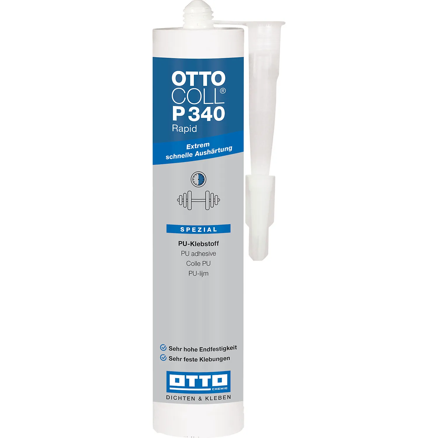 Ottocoll Rapid Montagekleber 310ml Kartusche mit seitlicher Clipdüse für schnelle Anwendung