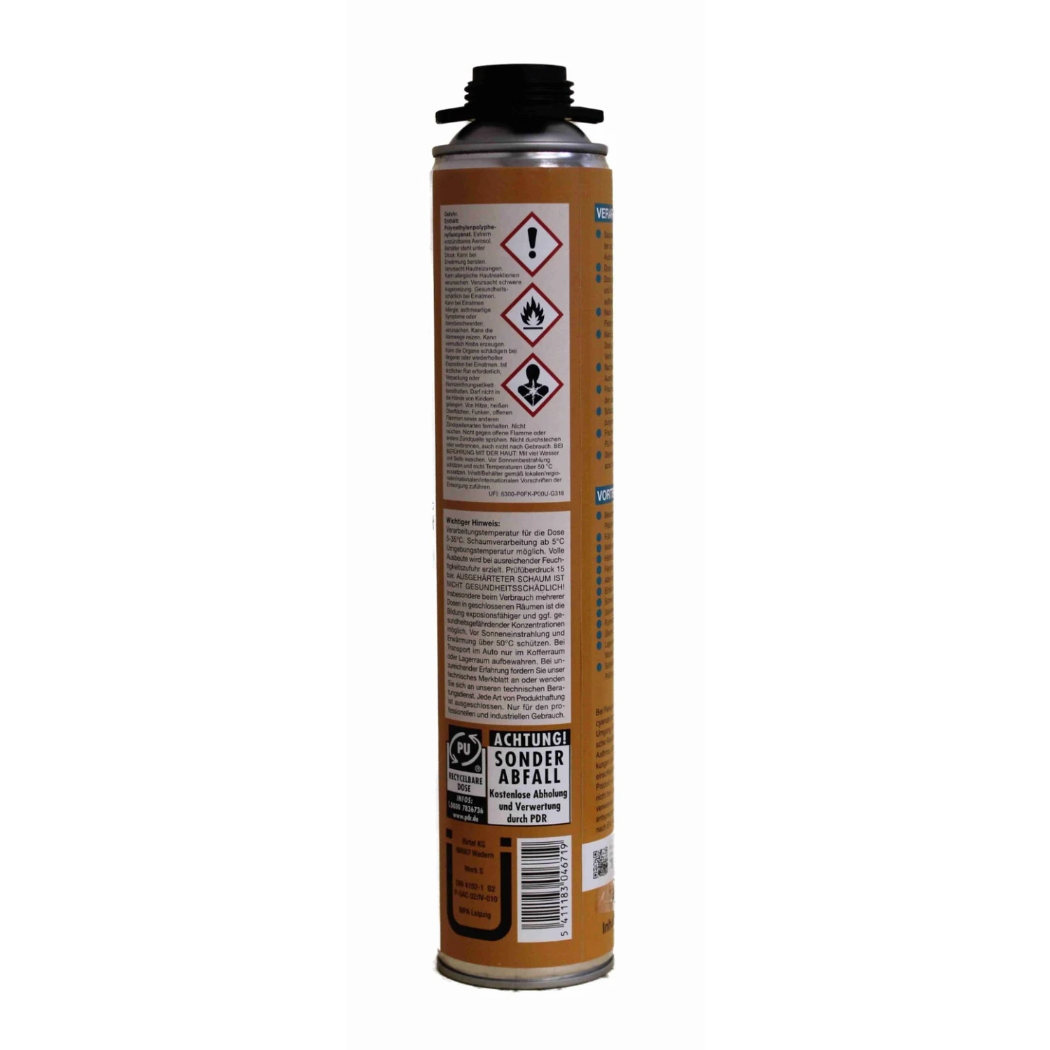 BIWA Pistolenschaum-Set B2 mit Antihaft-Pistole, 2 × 750 ml – Lieferumfang