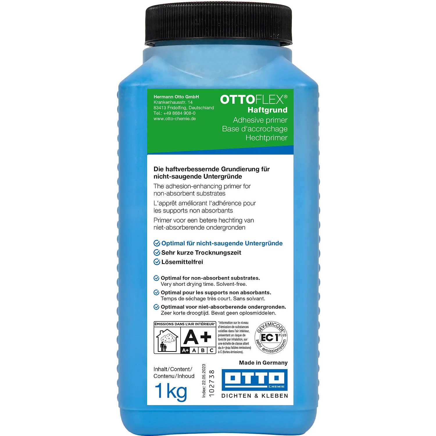 Ottoflex Haftgrund 1kg Flasche, Grundierung für saugende Untergründe im Innenbereich