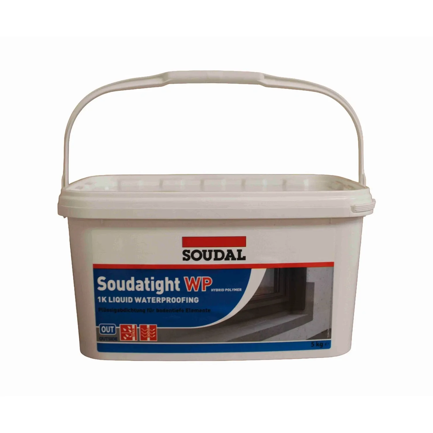 Soudal Soudatight WP Flüssigfolie Etikett Nahaufnahme 5 kg