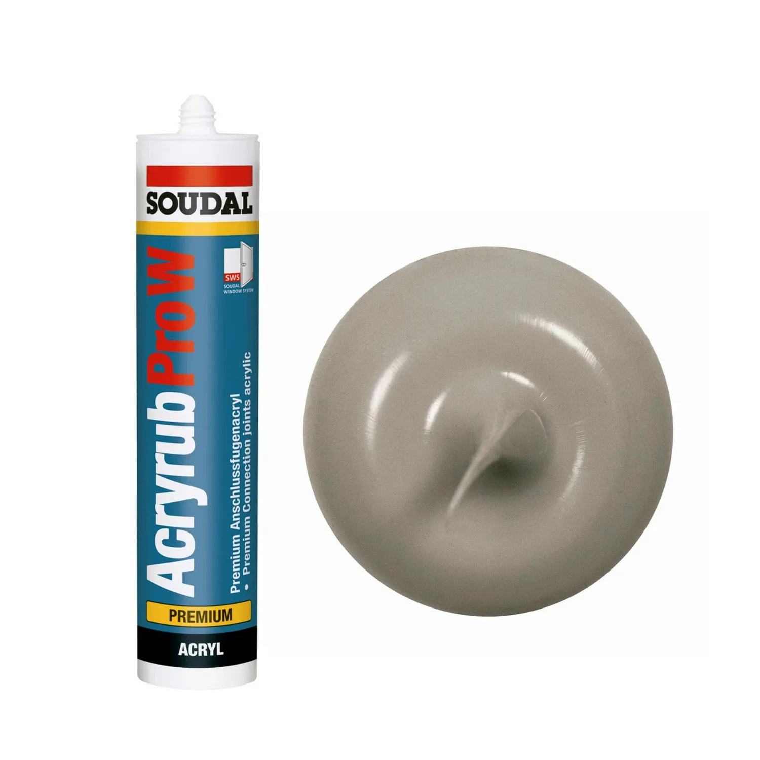 Soudal Acryrub Pro W Fugenacryl überstreichbar grau 310 ml