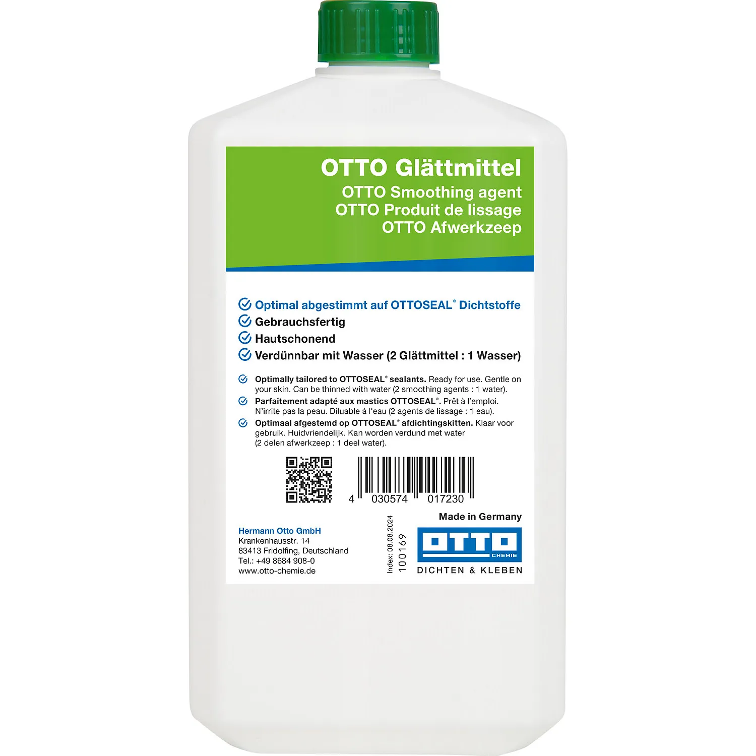 OTTO Glättmittel normal 1 Liter Kunststoffflasche, zum Glätten von Silikon- und Acrylfugen