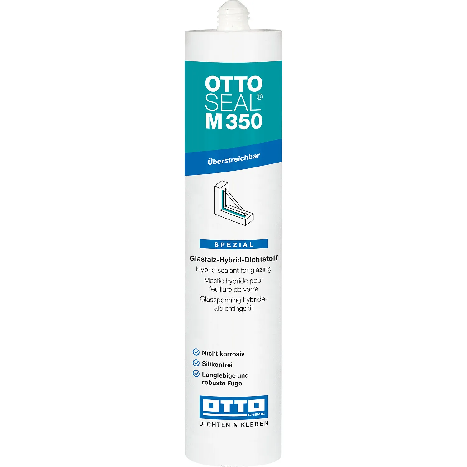 Ottoseal M350 Glas Hybrid Dichtstoff 310ml, elastischer Hybrid-Dichtstoff für Glasfugen