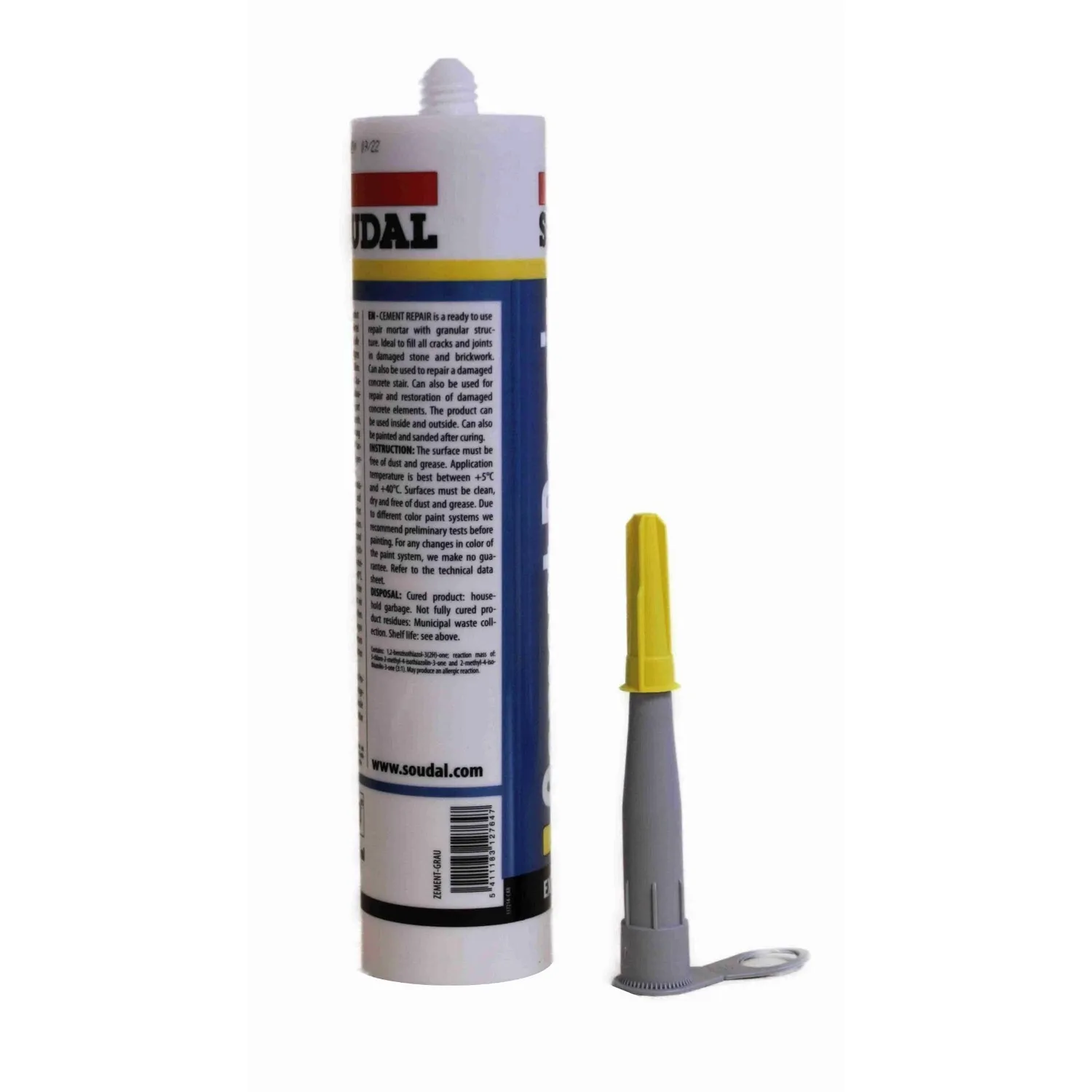 Soudal Cement Repair Express Reparaturmörtel 300 ml – Produktdetail Etikett
