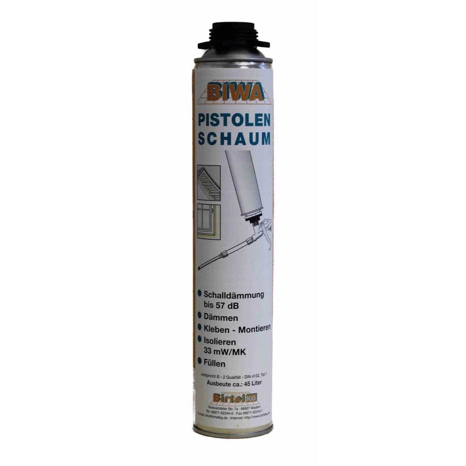 BIWA Pistolenschaum-Set B2 mit Antihaft-Pistole, 2 × 750 ml