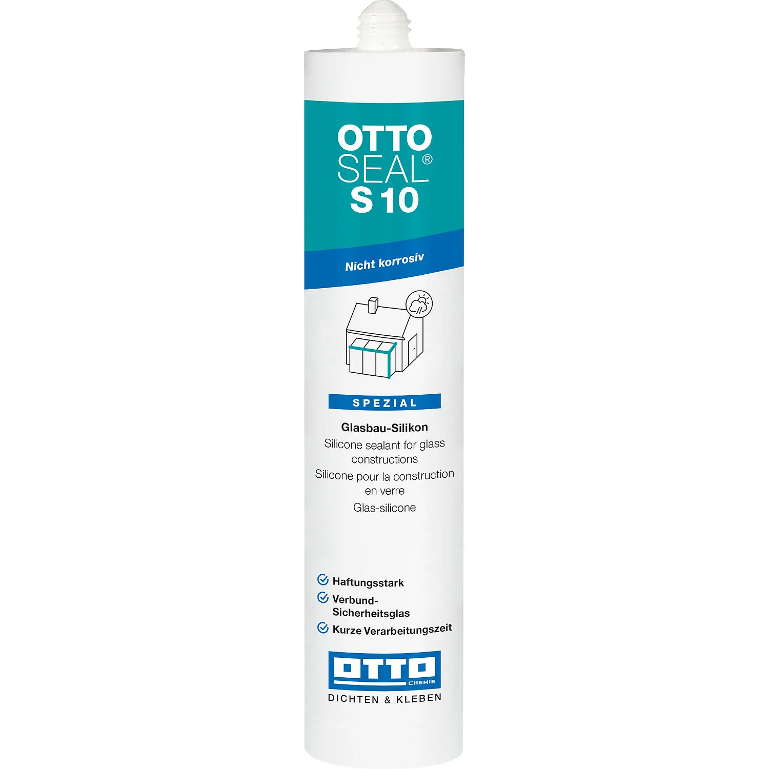 Ottoseal S10 Glasbau-Silikon, Kartusche 310ml, hochtransparent für Glas-Metall- und Glas-Glas-Fugen