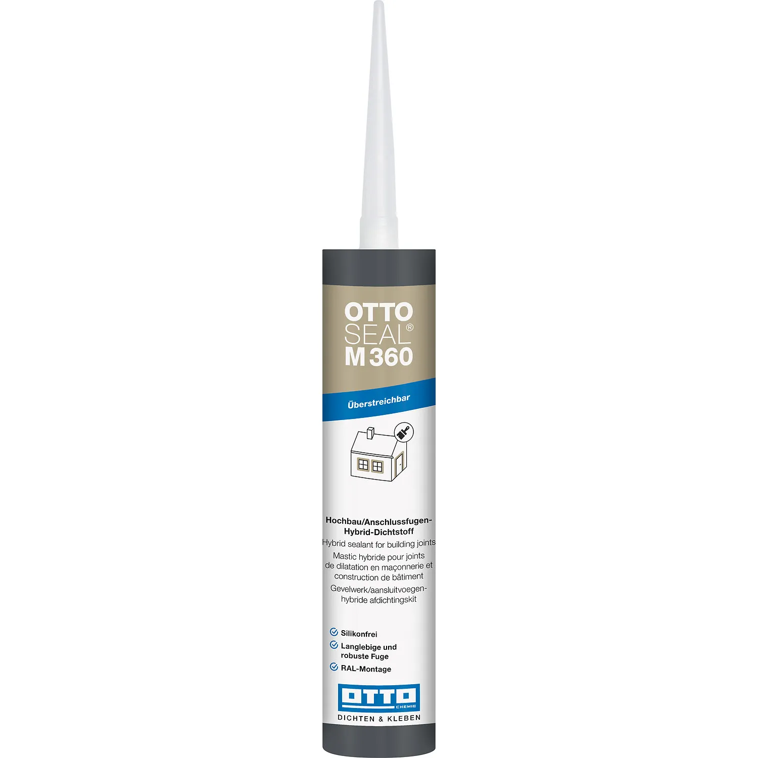 Ottoseal M360 Hochbau-Anschlussfugen Hybrid-Dichtstoff 310ml Kartusche mit Dosierdüse