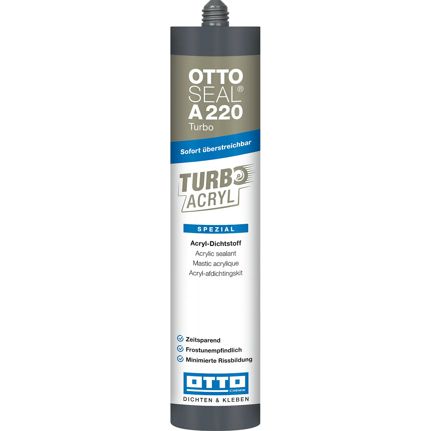 Ottoseal A220 Turbo Maleracryl weiß 310ml, sofort überstreichbarer Dichtstoff für Innenausbau